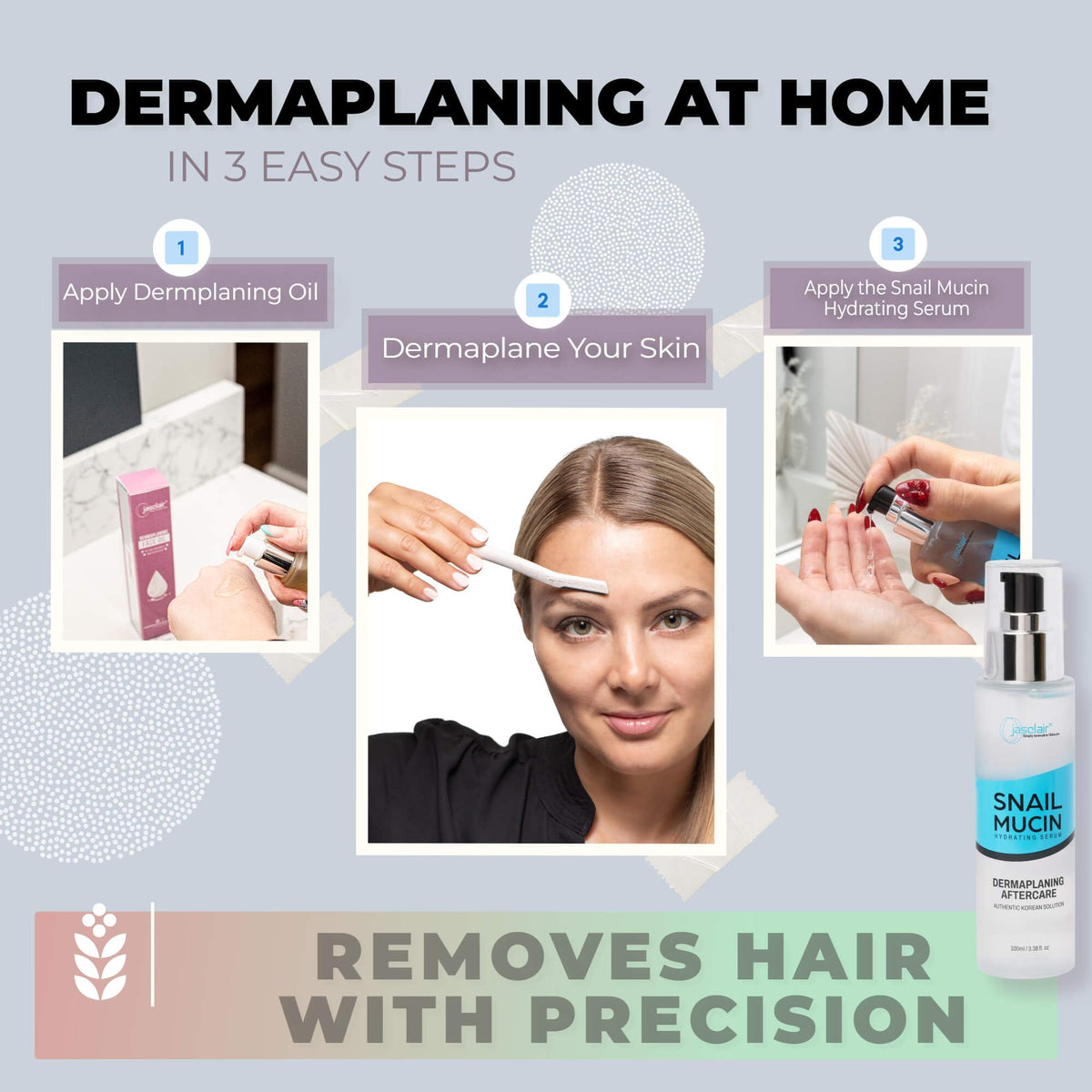 Jasclair Dermaplaning Razor for Women | Exfoliating Facial Razor for Peach Fuzz Removal & Smooth Skin | Precision Blade for Eyebrows & Face | Gentle At-Home Exfoliation Tool | Foldable, Reusable 🍁 All In One Marketplace Canada