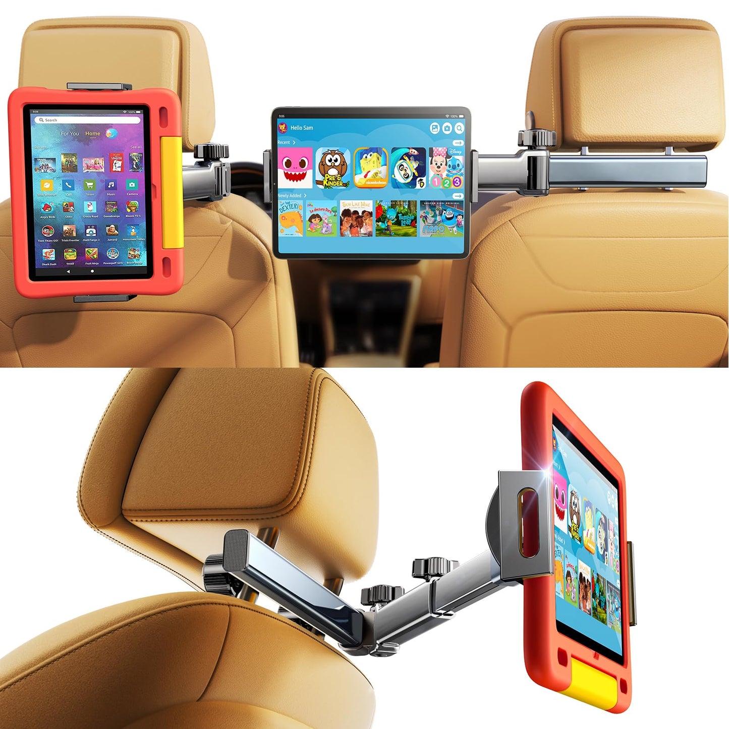 LISEN for iPad Tablet Holder for Car [3 in 1] Car Accessories iPad Holder Mount Back Seat for Car Headrest Video Kids Long Road Trip Car Essentials for 4.7-11" Tablet iPad Pro, Mini, Samsung (Black) 🍁 All In One Marketplace Canada