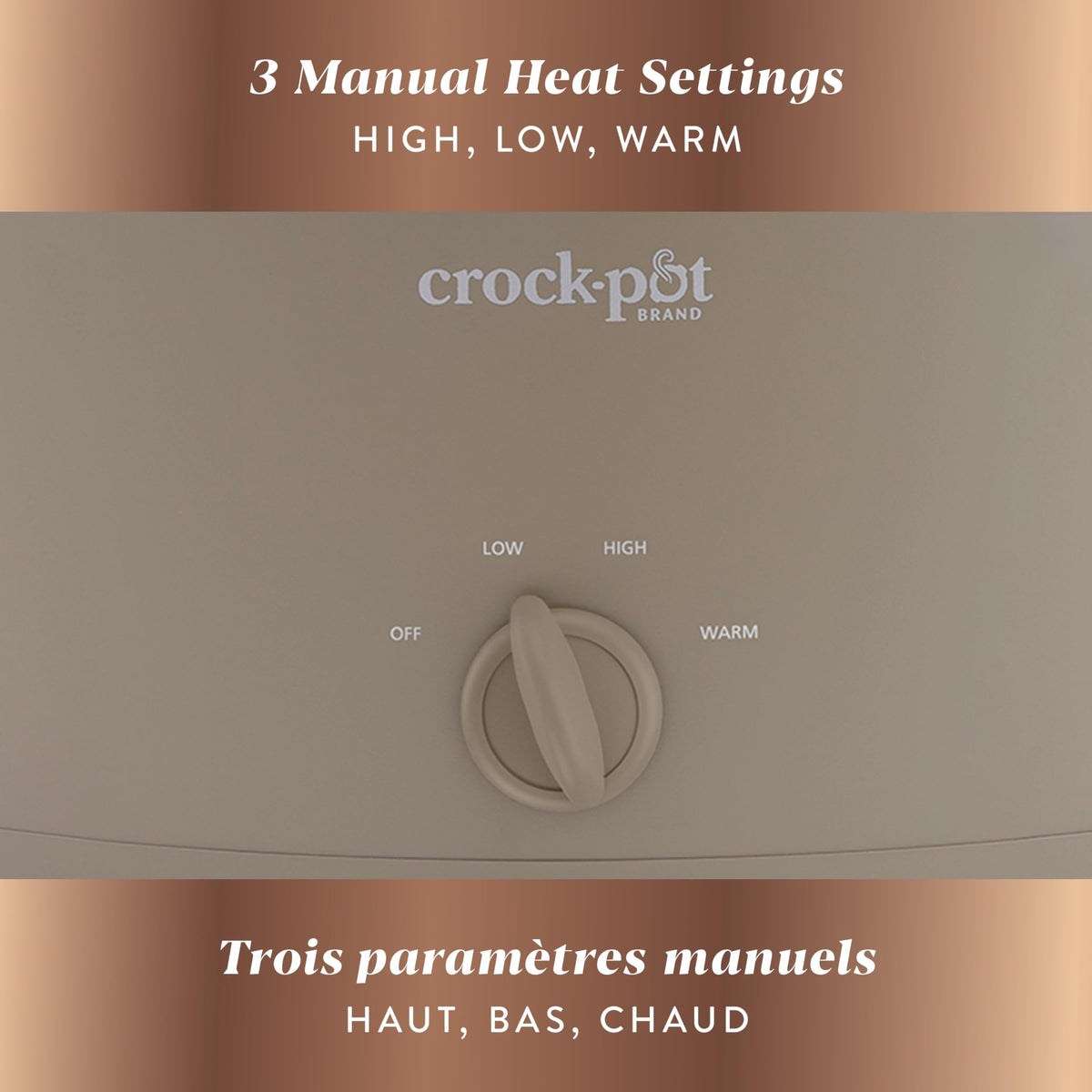 Crock-Pot Design Series 6-Quart Manual Slow Cooker, Alpaca Brown 🍁 All In One Marketplace Canada