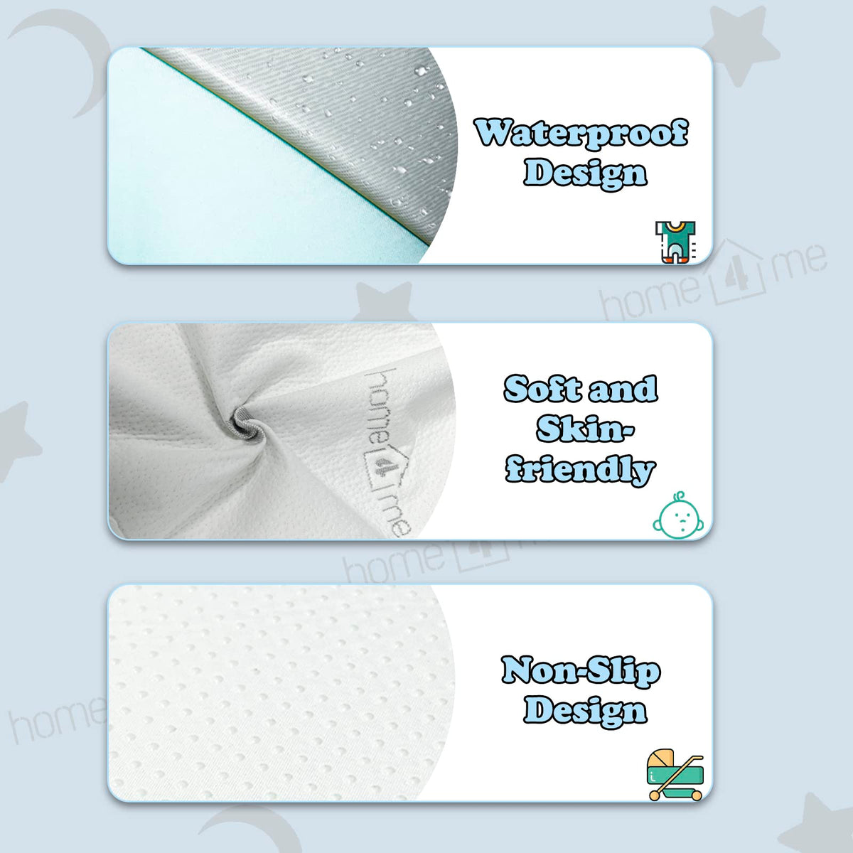 Home4me Pack and Play Mattress, 38" x 26" x 2.4", Portable, Trifold, Waterproof, Dual Sided (Firm & Soft) Mini Crib Mattress, Baby Toddler Memory Foam Mattress Pad for Play Pen 🍁 All In One Marketplace Canada
