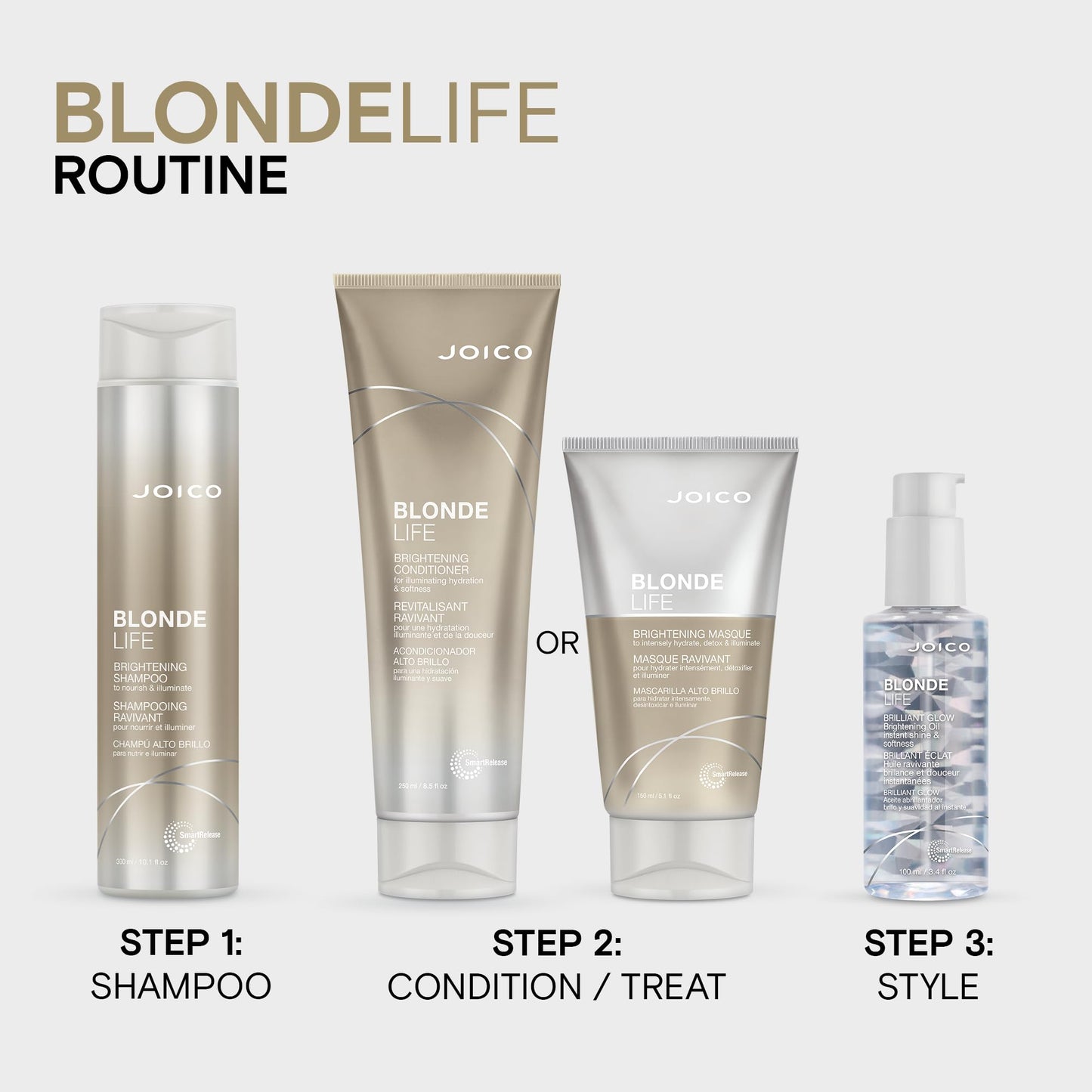 Joico Blonde Life Brightening Blonde Shampoo or Conditioner, Neutralizes Brassy Tones, Protect and Strengthen Bleached Hair, Anti Frizz with Coconut Oil, Sulfate Free 🍁 All In One Marketplace Canada