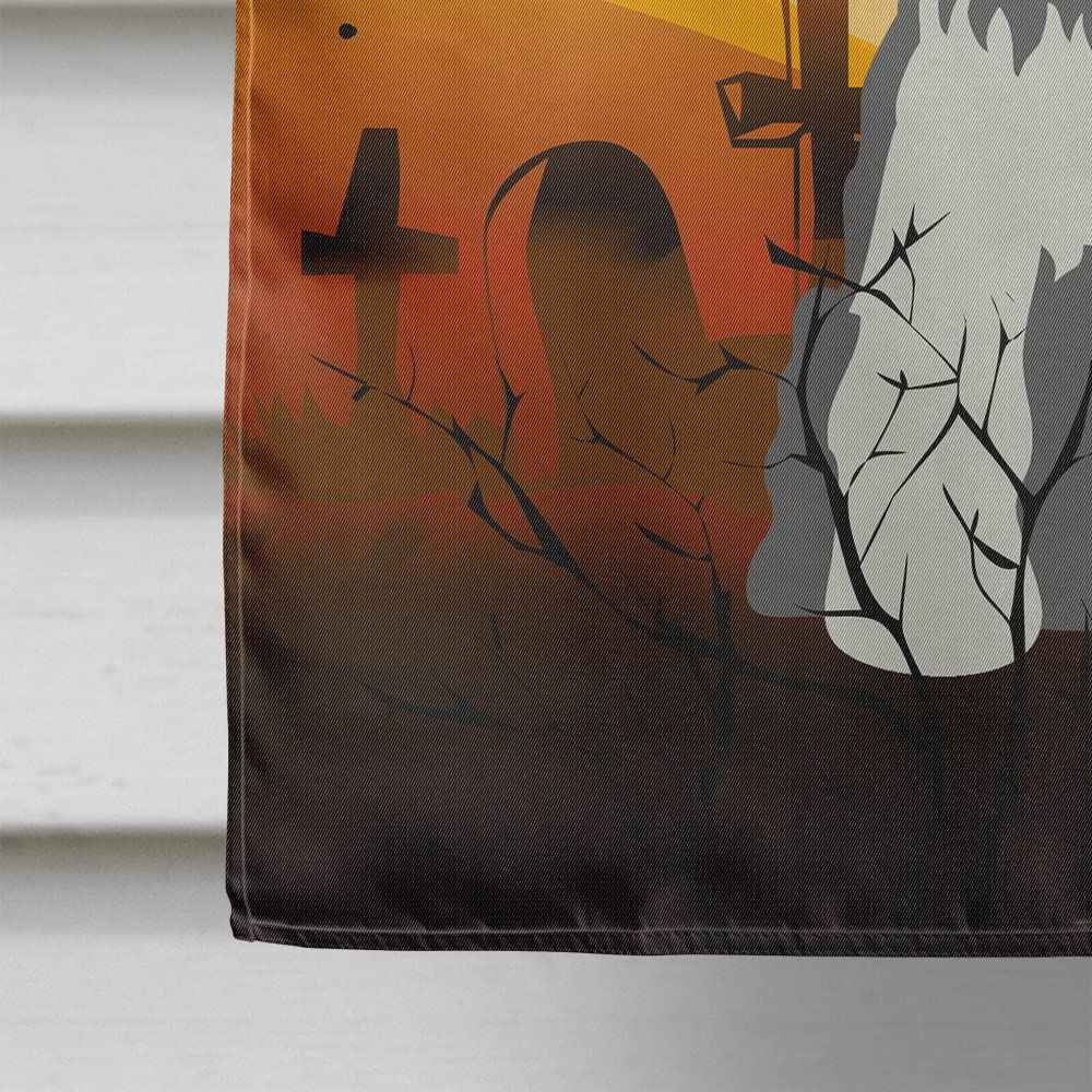 Caroline's Treasures BB4320CHF Halloween Miniature Schanuzer Salt and Pepper Flag Canvas House Size, Large, Multicolor