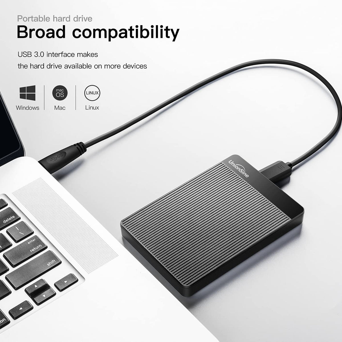 UnionSine 1TB Ultra Slim Portable External Hard Drive HDD-USB 3.0 Storage for PC, Mac, Laptop, PS4, Xbox one, Xbox 360-(Black) 🍁 All In One Marketplace Canada