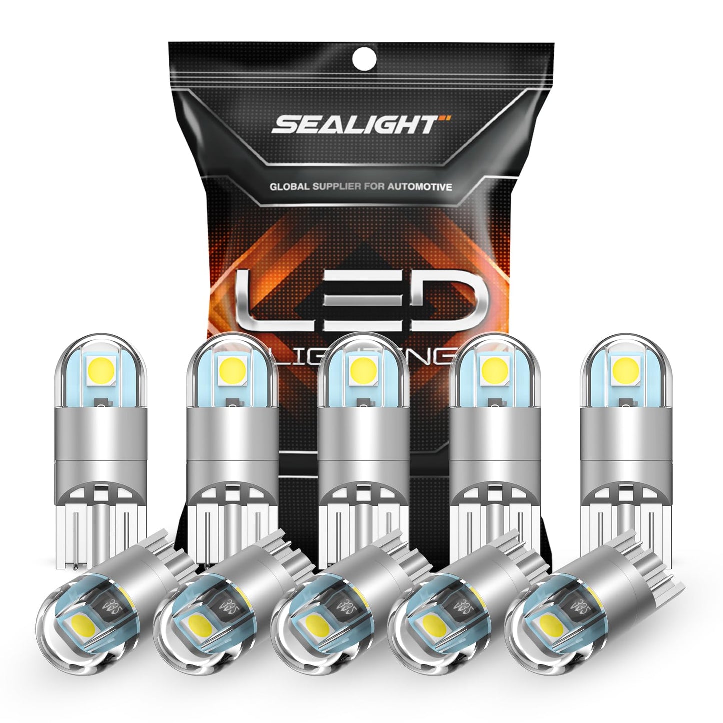 SEALIGHT 194 LED Bulbs 6000K White, 168 2825 T10 W5W 3030 Bright LED Chips, Dome Light, Map Light, Door Light, Courtesy Light, License Plate Light, Pack of 10 🍁 All In One Marketplace Canada