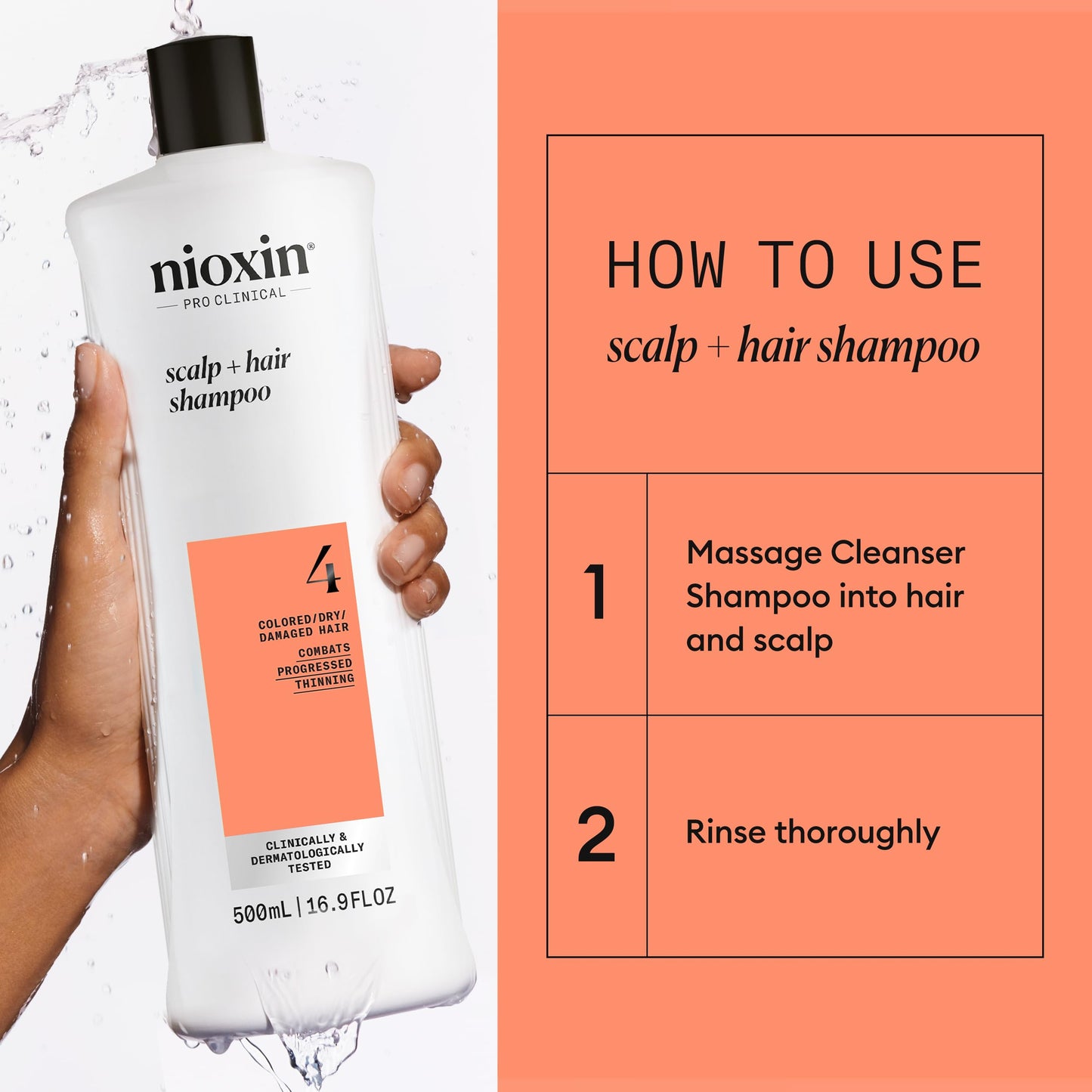 Nioxin System 4 Scalp + Hair Shampoo - Hair Thickening Shampoo For Damaged Hair with Progressed Thinning, 16.9 fl oz (Packaging May Vary) 🍁 All In One Marketplace Canada