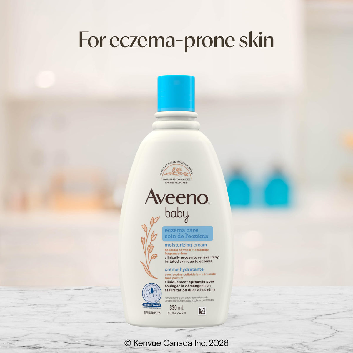 Aveeno Baby Eczema Care Daily Moisturizing Body Cream for Dry, Itchy Skin, Natural Colloidal Oat & Vitamin B5, Hypoallergenic & ph-Balanced, No Added Steroids, Phthalates, Parabens or Fragrance, 330mL 🍁 All In One Marketplace Canada