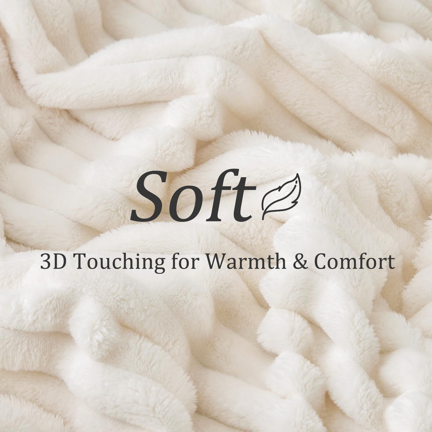 BEDELITE Fuzzy Throw Blankets Room Decor - Soft Cozy Fluffy Fleece Plush Warm Blanket, Cream White for Couch Sofa Bed, Bedroom Living Room Decor, Couverture, Gifts for Women Men Friends, 50"x60" 🍁 All In One Marketplace Canada