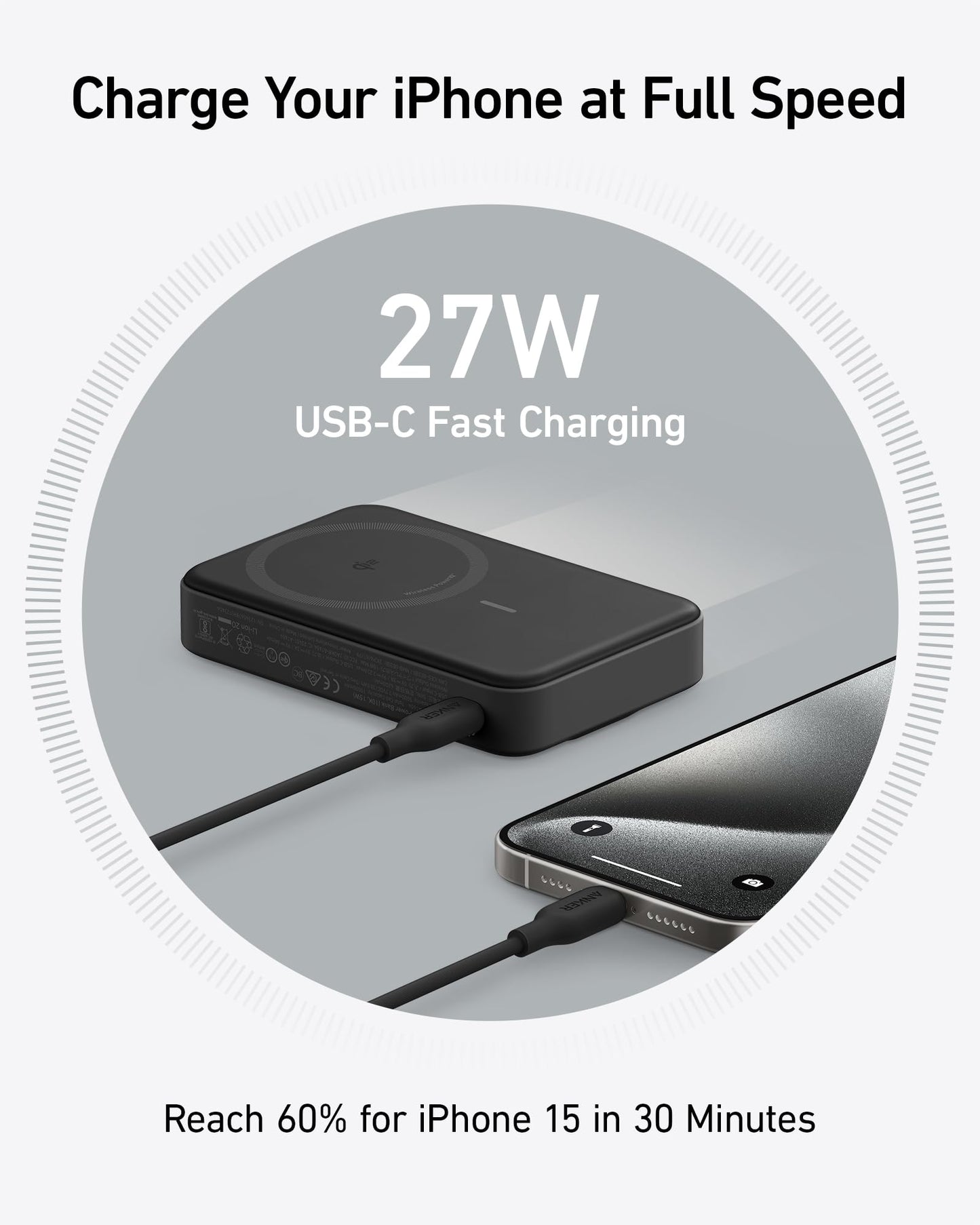 Anker MagGo Power Bank, Qi2 Certified 15W Ultra-Fast MagSafe-Compatible Portable Charger, 10,000mAh Battery Pack with Smart Display, Foldable Stand, for iPhone 17/16/15/14/13/12 (USB-C Cable Included) 🍁 All In One Marketplace Canada