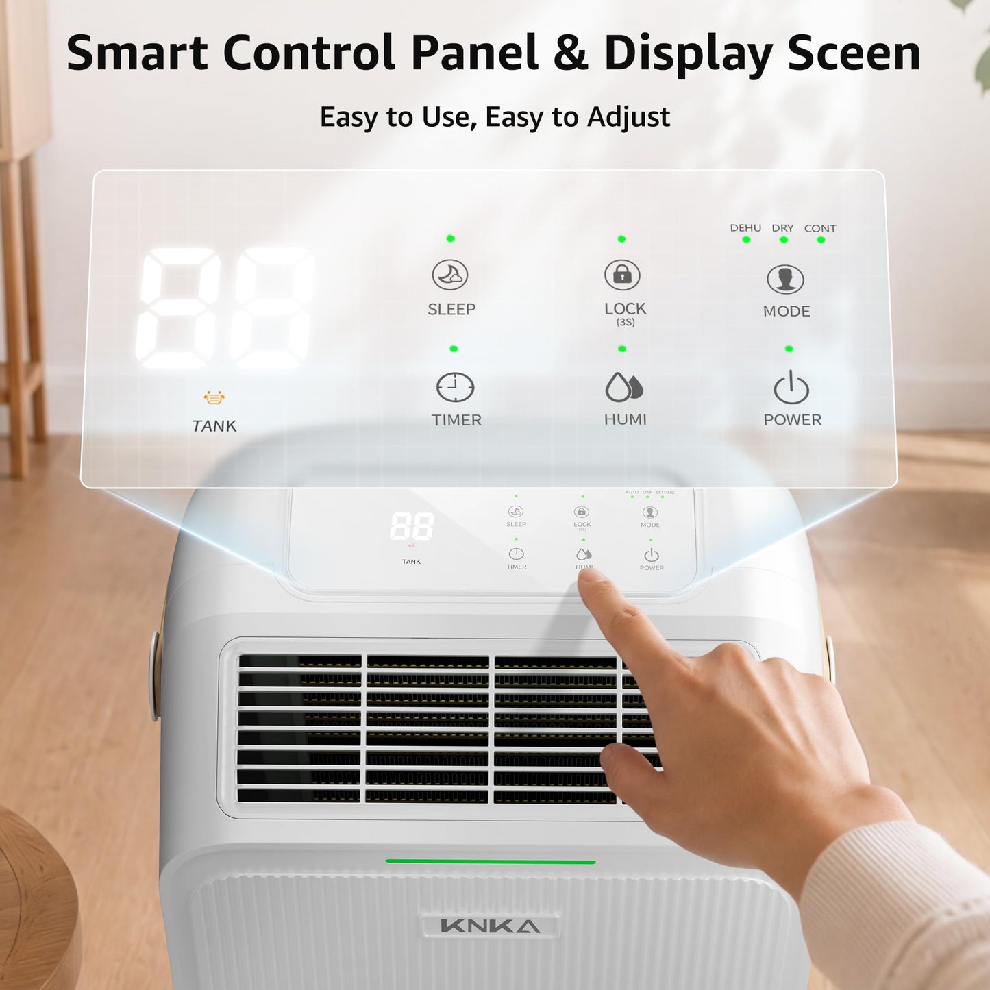 Dehumidifier for Basement with Drain Hose Max 34 Pints, KNKA 2500 Sq.Ft Dehumidifiers for Home, Large Room, Bathroom, Three Operation Modes, Intelligent Humidity Control, Dry Clothes, 24HR Timer 🍁 All In One Marketplace Canada