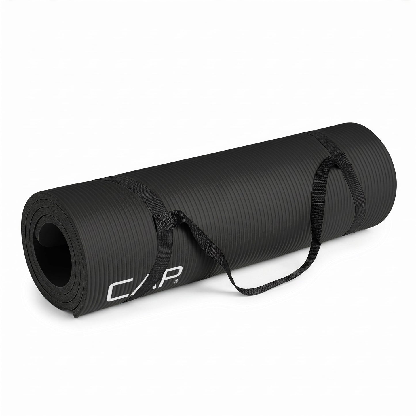 CAP Barbell Yoga Mat 1/2" Thick with Carrying Strap - High Density Exercise Mat for Yoga, Pilates, Stretching, Floor & Fitness Workouts - 68''x24''x1/2" | Black 🍁 All In One Marketplace Canada