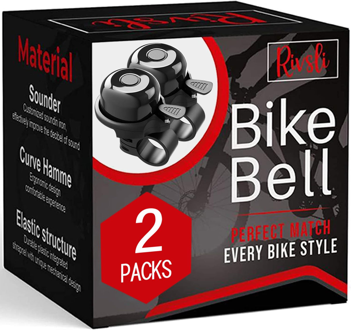 2 Pack Classic Bike Bell, Bicycle Bell | Loud Crisp Clear Sound for City Commuting & Mountain Bikes, BMX Bike, Sports Bike, Durable & Easy-Thumb Hit for Adults Kids, Right Hand/Left Hand Use - Black 🍁 All In One Marketplace Canada