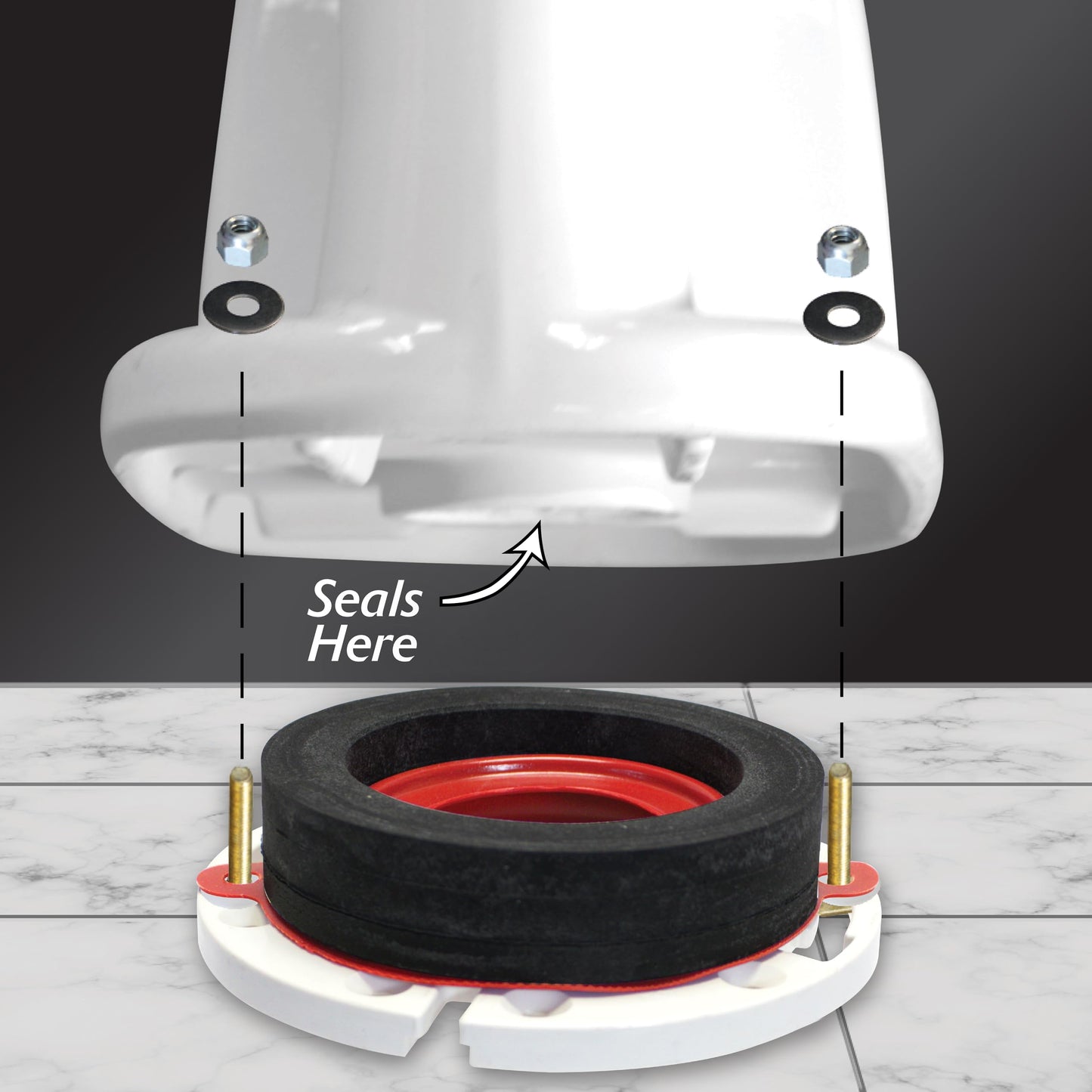 Korky 6000BP Toilet Wax Free 3" Rubber Seal Kit with Hardware, Red 🍁 All In One Marketplace Canada