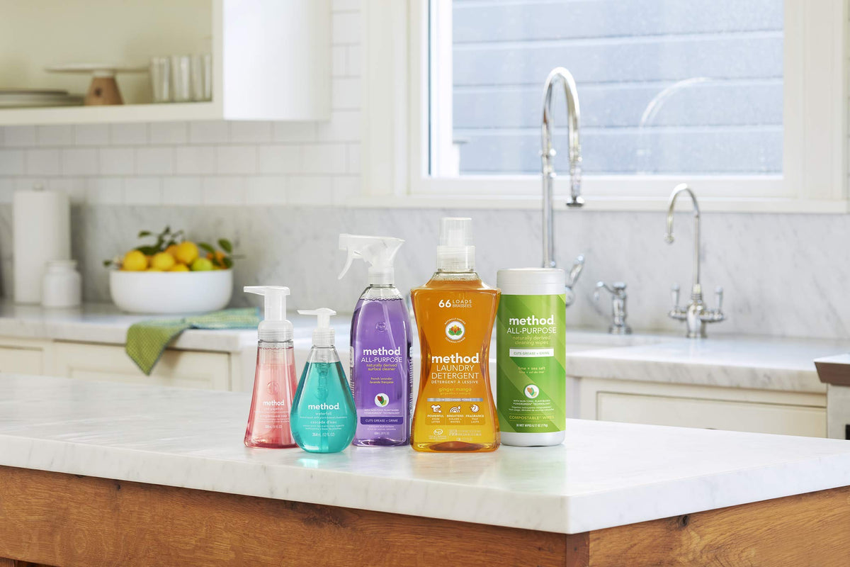 Method All-Purpose Cleaner Spray, Plant-Based and Biodegradable Formula Perfect for Most Counters, Tiles, Stone, and More, Pink Grapefruit Scent, 828 ml Spray Bottles, 8 Pack, Packaging May Vary 🍁 All In One Marketplace Canada