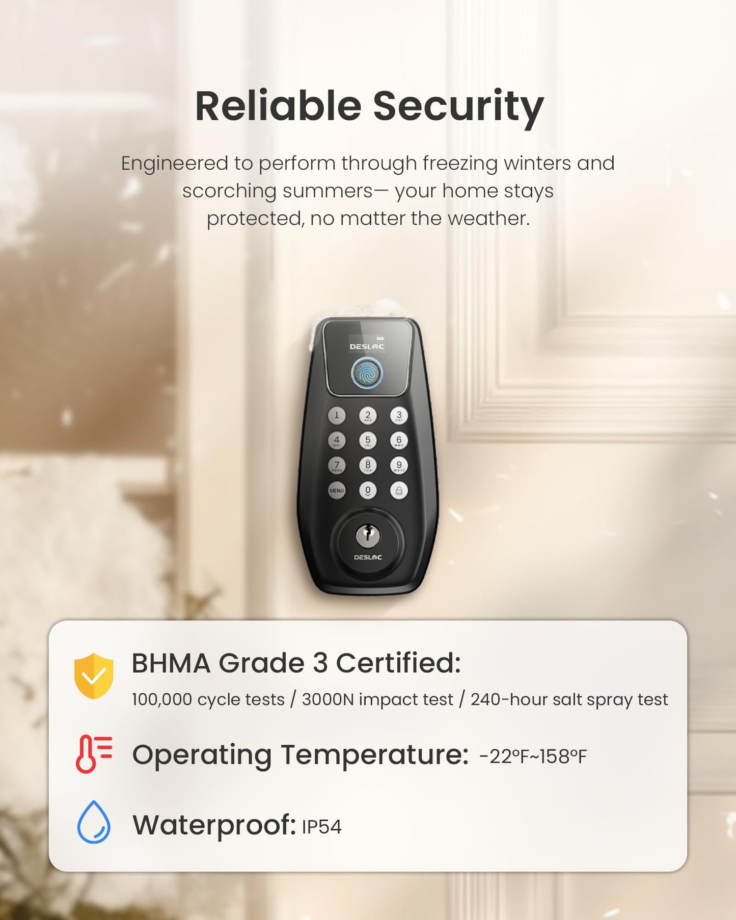 DESLOC C110 Fingerprint Smart Door Lock with Display 🍁 All In One Marketplace Canada