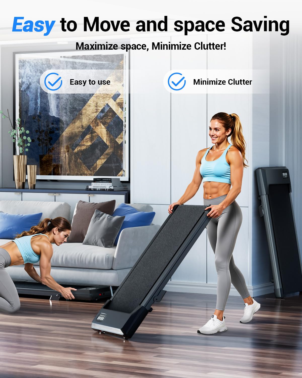 Superun Walking Pad,6% Manual Incline Walking Pad Treadmill,Under Desk Treadmill for Home Office, with App & Remote,2.5HP Quiet,LED Display,300 lbs Capacity 🍁 All In One Marketplace Canada