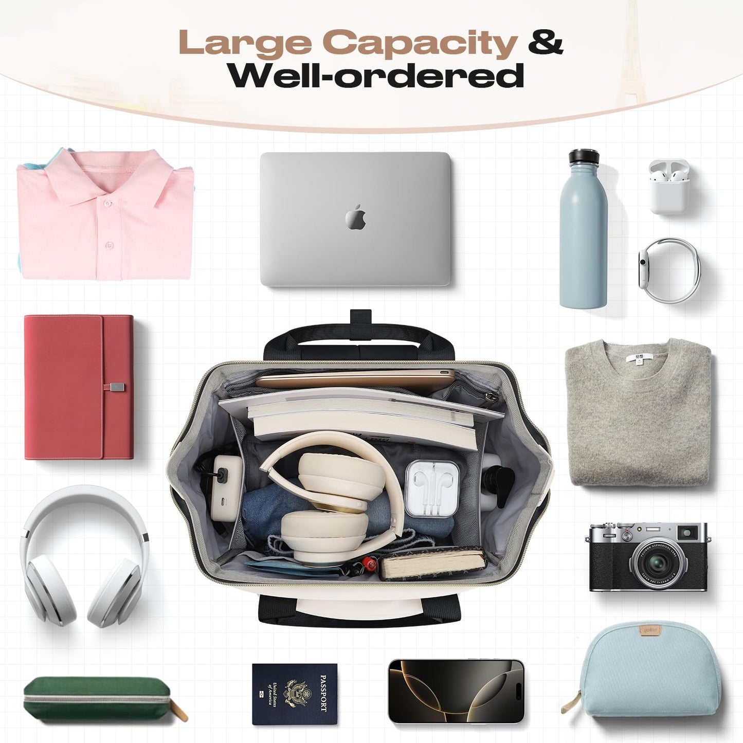 Maelstrom 15.6-17.3" Laptop Backpack with Lunch Box, Work Bag for Women Men 🍁 All In One Marketplace Canada