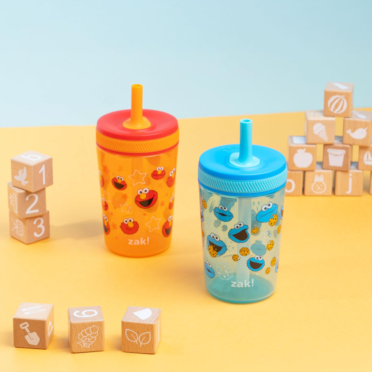 Zak Designs Sesame Street Kelso 15oz Leak-Proof Toddler Straw Cups, 2-Pack 🍁 All In One Marketplace Canada
