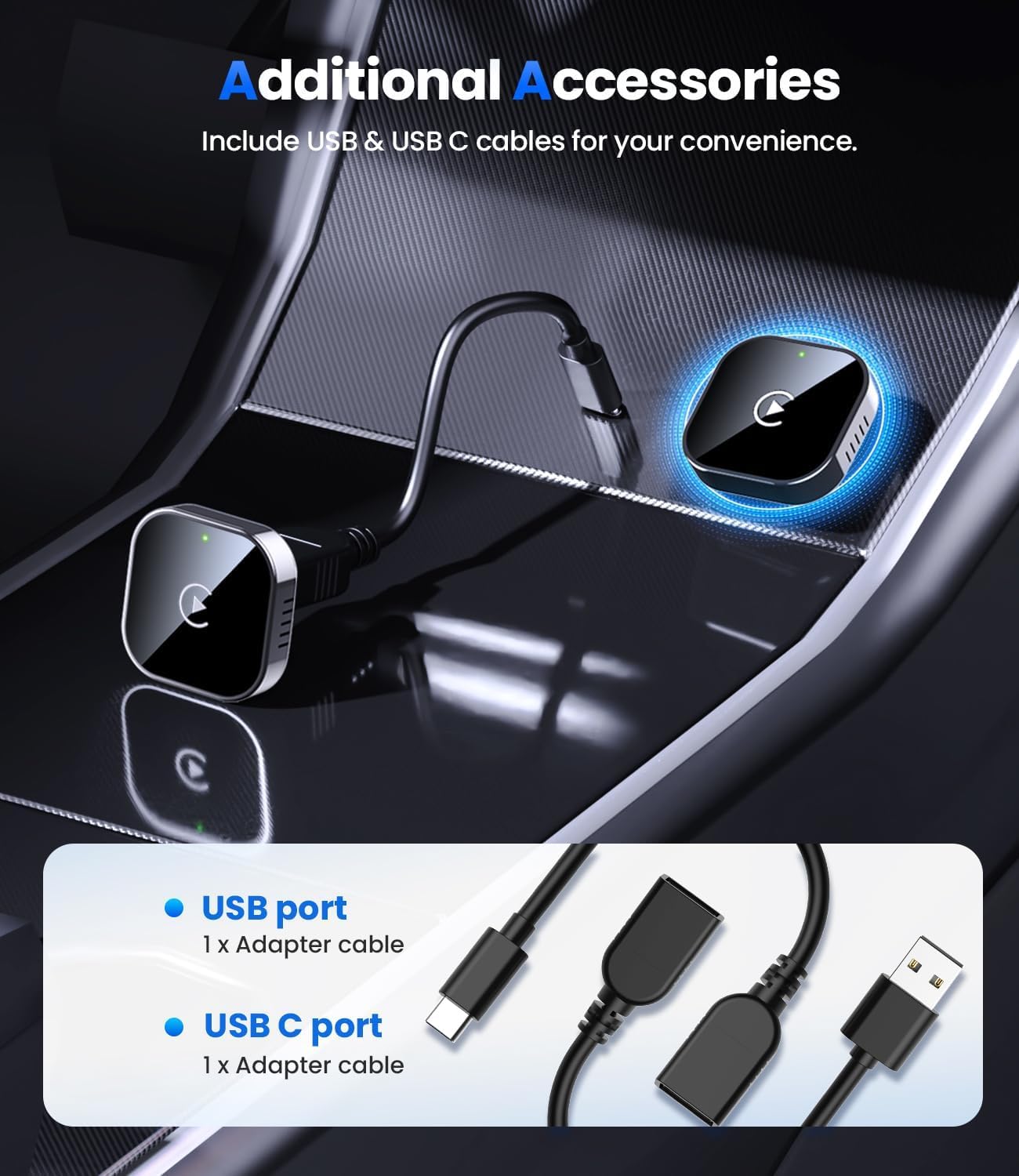 Teeran Wireless CarPlay Adapter for iPhone (2026 Upgraded), Mini Plug & Play for Cars with Factory Wired Apple CarPlay, Fast & Stable Connection, Easy Setup, Wide Vehicle Compatibility USB & USB C 🍁 All In One Marketplace Canada