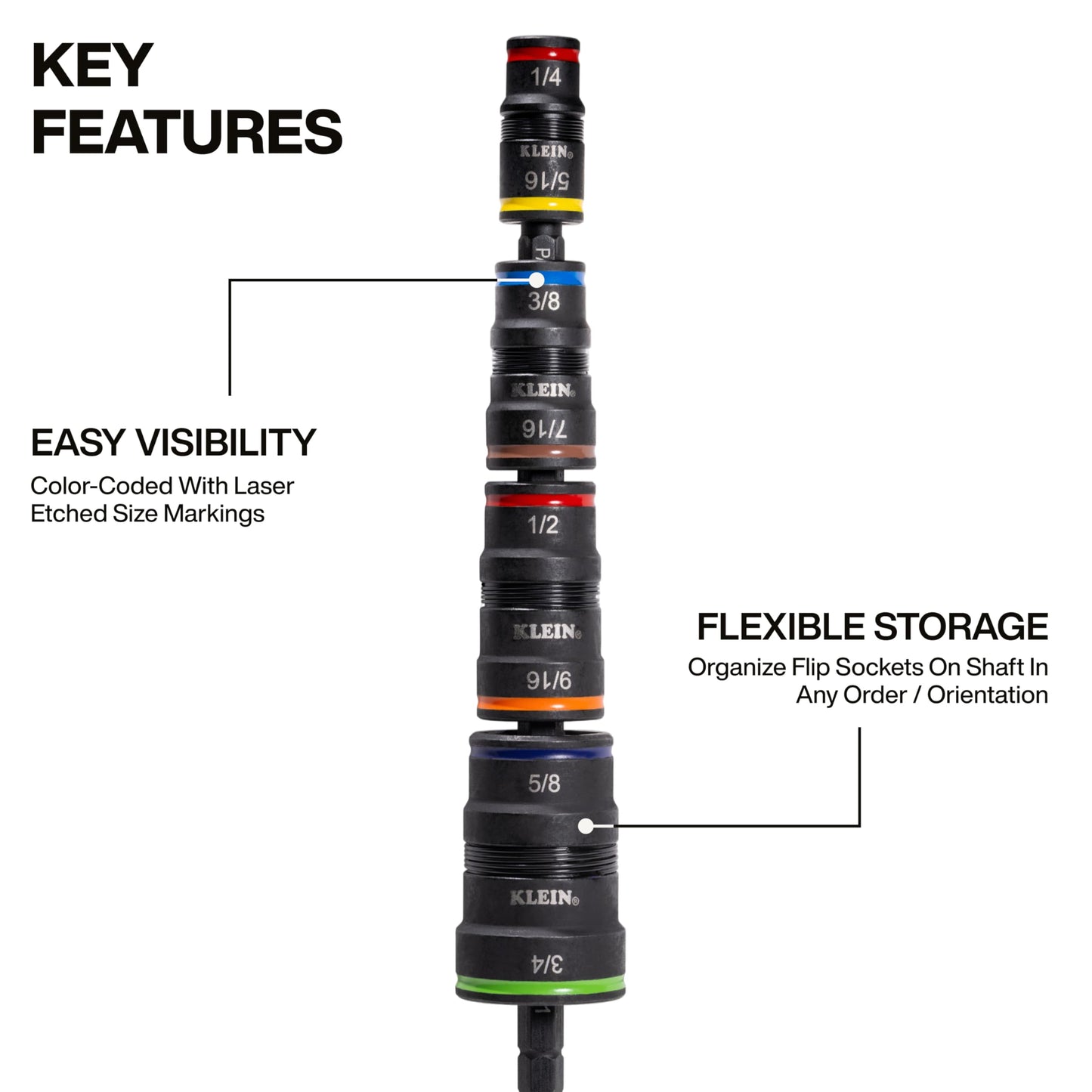 Klein Tools 32934 Impact Driver, 9-in-1 SAE Impact Socket Set, 4 Flip Sockets with 1/4, 5/16, 3/8, 7/16, 1/2, 9/16, 5/8, and 3/4-Inch Nut Driver Sizes with Bit Holder, 6-1/2-Inch Shaft 🍁 All In One Marketplace Canada