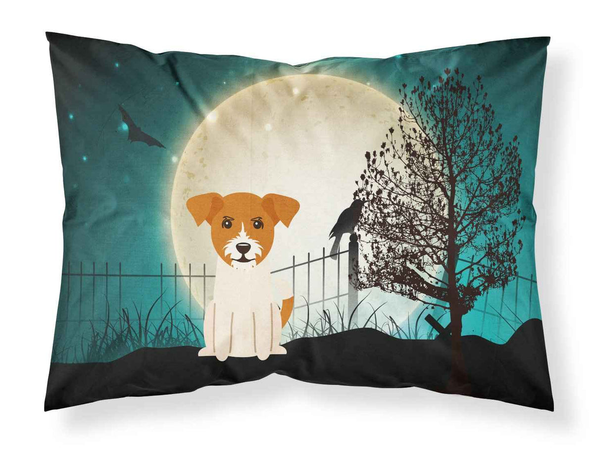 Caroline's Treasures BB2298PILLOWCASE Halloween Scary Jack Russell Terrier Fabric Standard Pillowcase Lightweight Super Soft Easy Care Decorative Artwork Pillowcase, Standard
