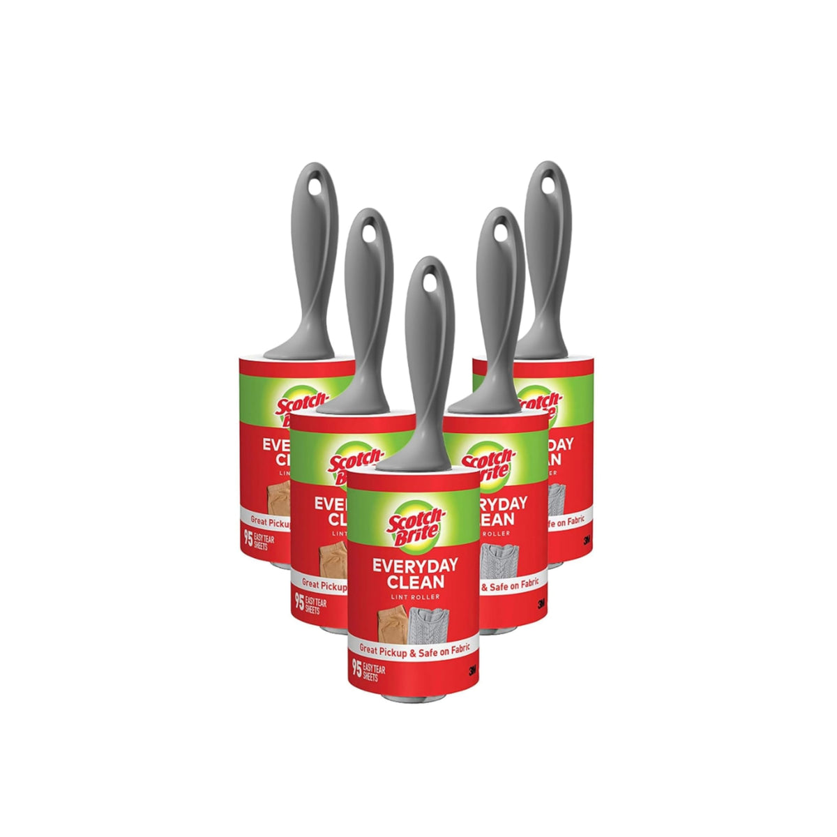 Scotch-Brite Everyday Clean Lint Roller, Lint Remover for Pet Hair, Dark Clothes, Furniture, and Dusty Surfaces, Picks Up Fur & Fluff in Your Home, Car, & Office, 5 Pack, 475 Adhesive Sheets Total 🍁 All In One Marketplace Canada
