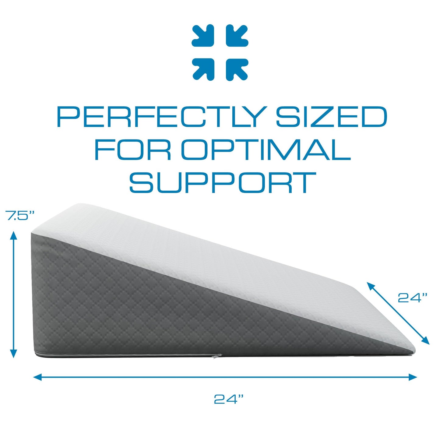 Kӧlbs Bed Wedge Pillow with Memory Foam Top Chic Jacquard Grey and White Cover (7.5" Height) 🍁 All In One Marketplace Canada