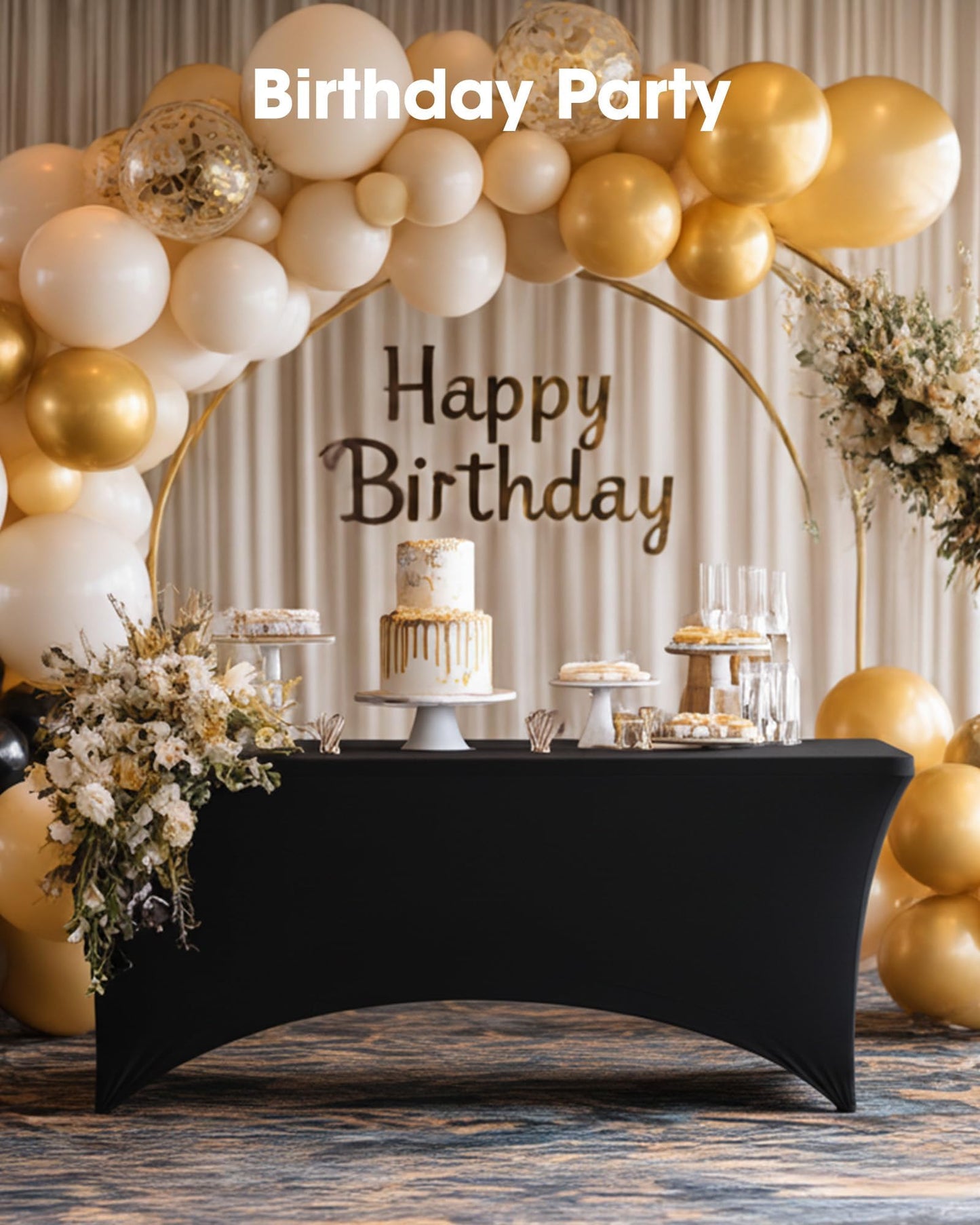 Pureegg Spandex Tablecloth 6ft - 2 Pack, Fitted and Tight Table Cloth for Rectangular Table, Wrinkle-Free and Stretch Table Cover for Party, Wedding, and Banquet, Black, 72" L x 30" W x 30" H 🍁 All In One Marketplace Canada