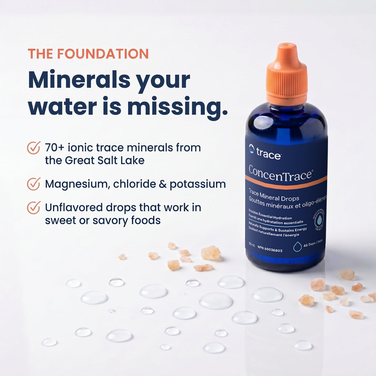 Trace Minerals ConcenTrace Drops | Ionic Liquid Magnesium, Chloride, Potassium | Full Spectrum Minerals | Low Sodium | Energy, Electrolytes, Hydration | 120 ML, 48 Day Supply 🍁 All In One Marketplace Canada