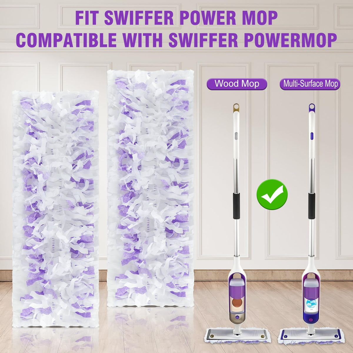 30 Pack Disposable Power Mop Refills Pads for Swiffer Power Mop,Spray Wet Pads Refill for Swiffer,Disposable Swifter Mopping Pads Refills for Multi-Surface Floor Cleaning (Purple-30) 🍁 All In One Marketplace Canada