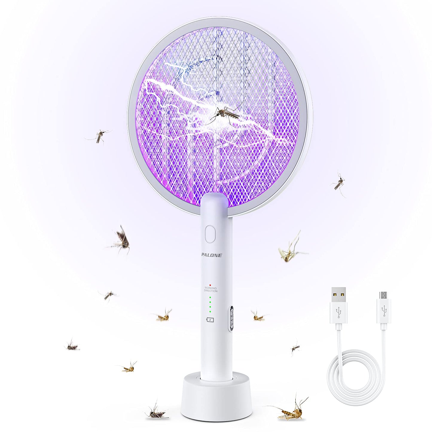 PALONE Bug Zapper Racket, Electric Bug Zapper, 4000V Electric Swatter 3 Layers Lamp, Indoor Zapper Without Waving Hands for Kitchen, Home, Garden and Outdoors 🍁 All In One Marketplace Canada