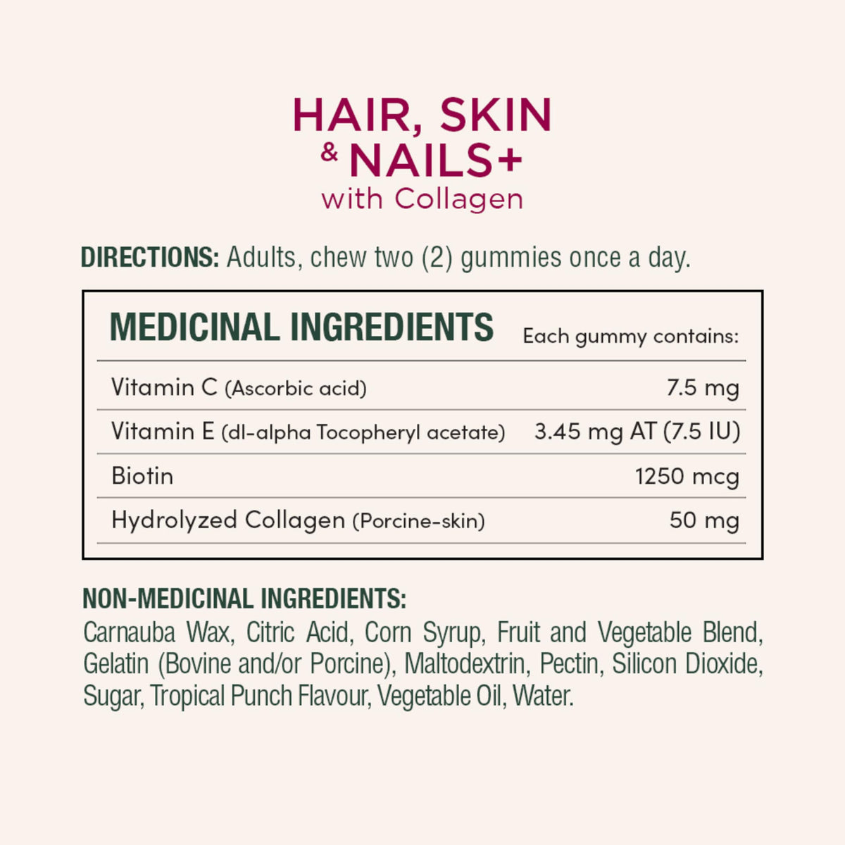 NATURE'S BOUNTY Hair, Skin & Nails Plus Collagen, Maintains Health Of Hair, Skin & Nails, 412.5 g 🍁 All In One Marketplace Canada