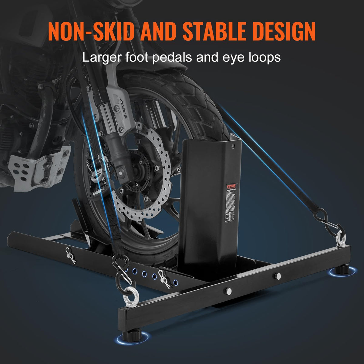 VEVOR Motorcycle Wheel Chock Upright, 1800 lbs Capacity, Heavy-duty Steel Motorcycle Front Wheel Stand with 6 Adjustable Holes, For 15"-22" Off-Road Motorcycles, Standard Motorcycles 🍁 All In One Marketplace Canada