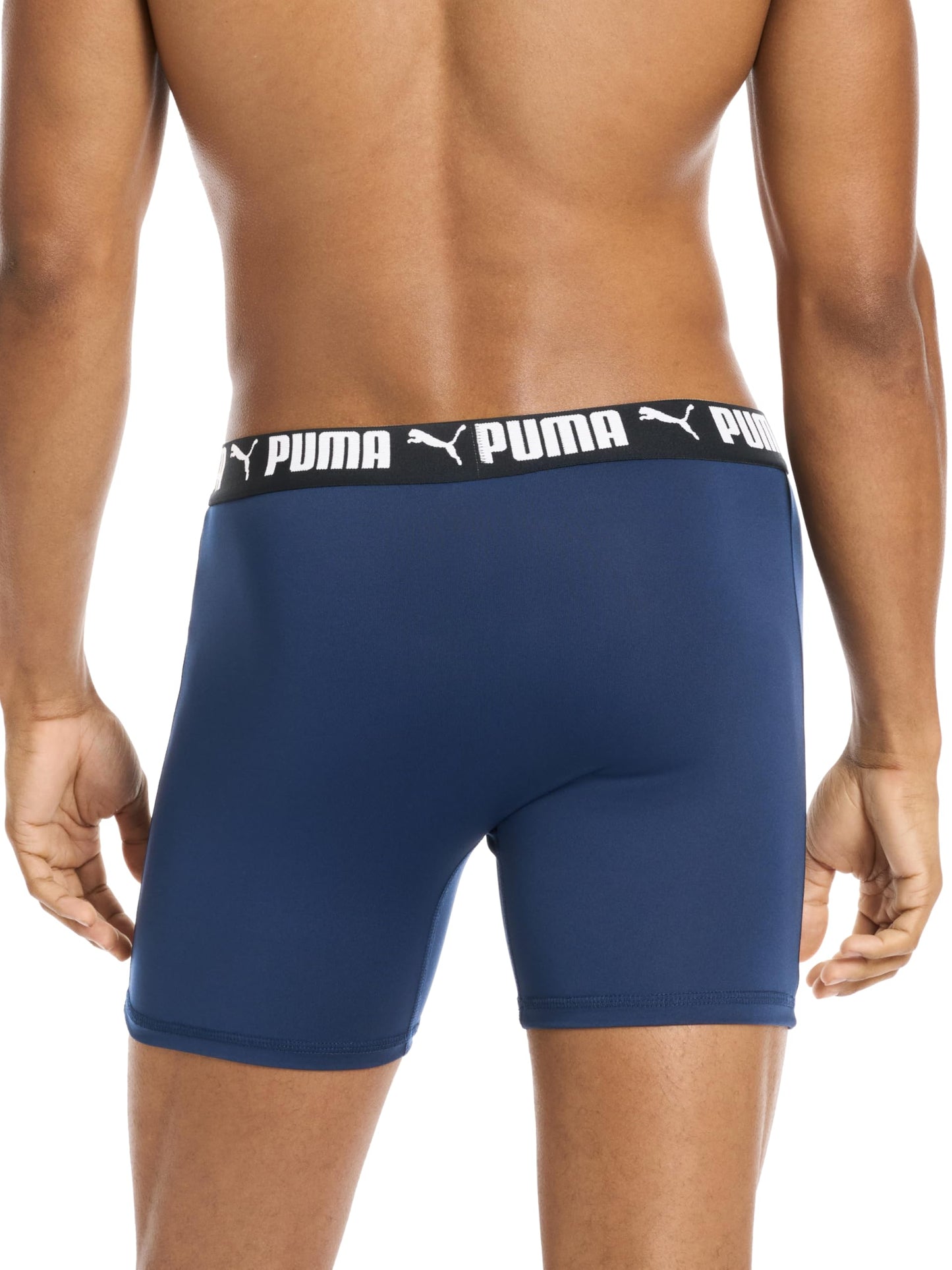 Puma Men's 4 Pack Active Stretch Boxer Briefs, Blue/Black/Gray, Small 🍁 All In One Marketplace Canada