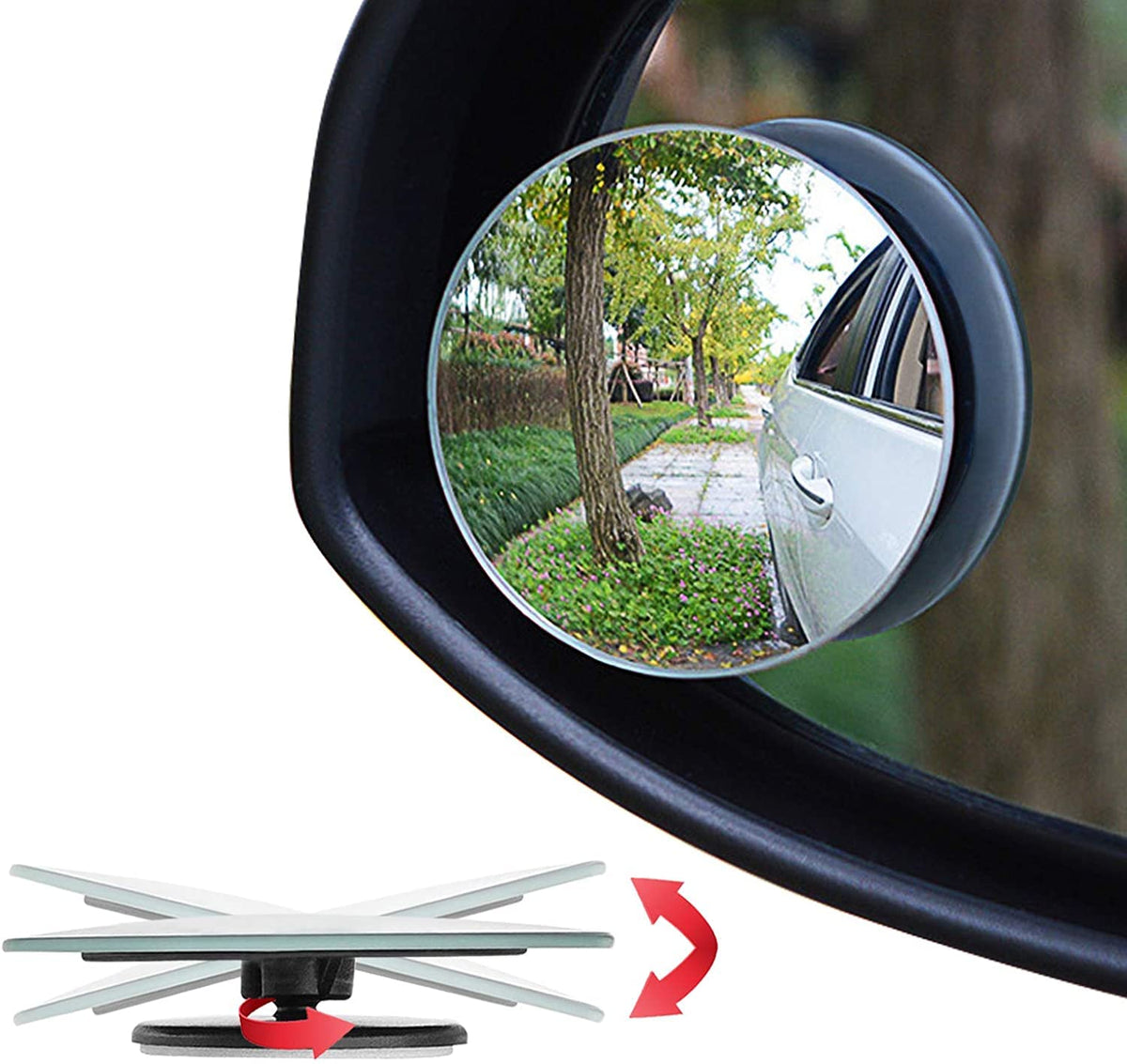 Ampper Blind Spot Mirror, 2" Round HD Glass Frameless Convex Rear View Mirror, Pack of 2 🍁 All In One Marketplace Canada