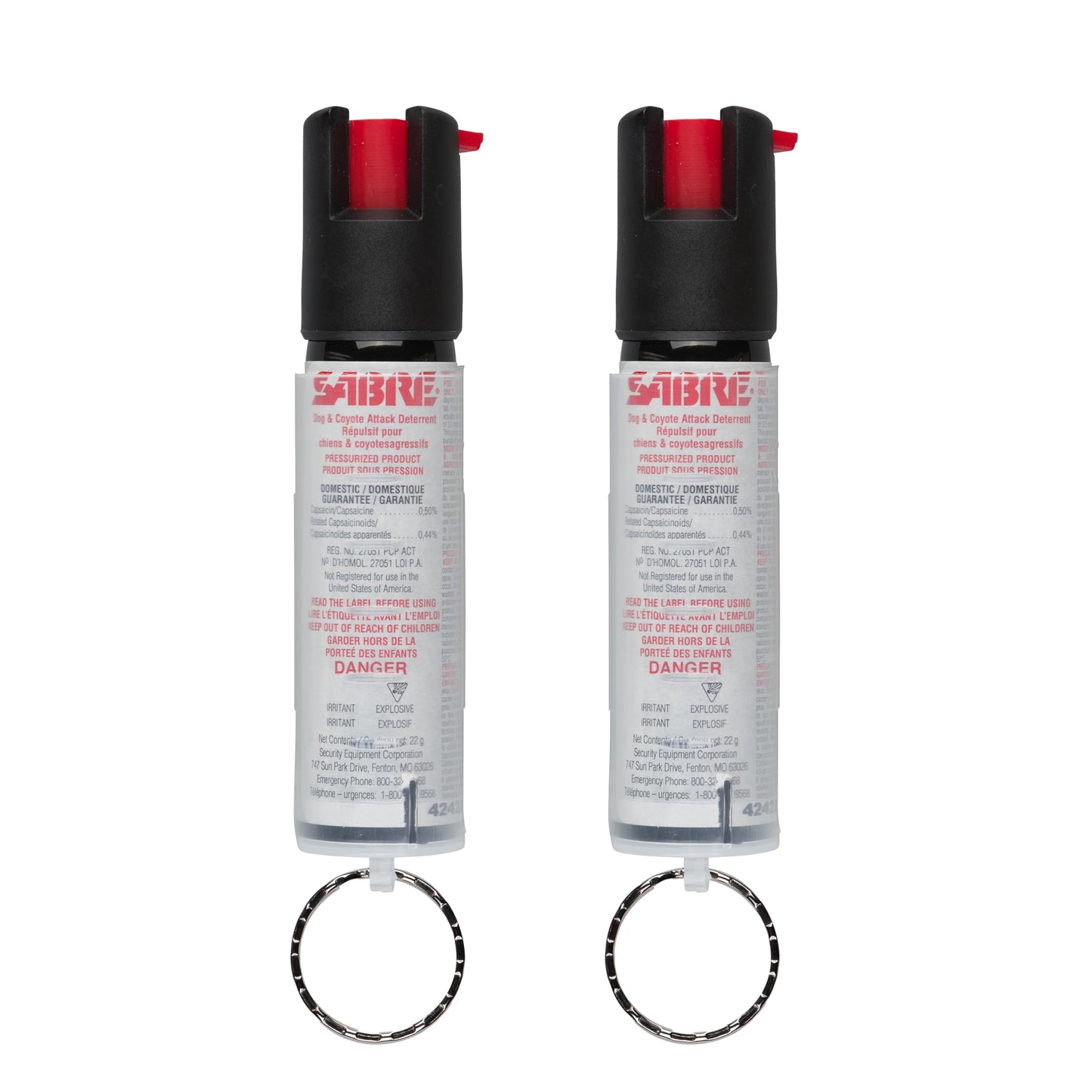Sabre Protector 22-Gram Dog Spray with Key Ring, 14 Second Total Spray Time, 3.5-Meter Range, Humane Dog Attack Deterrent, Maximum Strength Allowed by Health Canada 🍁 All In One Marketplace Canada