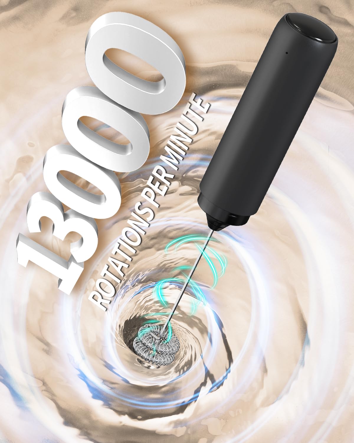 CIRCLE JOY Electric Milk Frother Handheld, Rechargeable Coffee Frother with Dual Spring Whisk, Portable Hand Frother Wand Drink Mixer for Coffee, Hot Chocolate, Cappuccino, Frappe, Matcha, Black 🍁 All In One Marketplace Canada