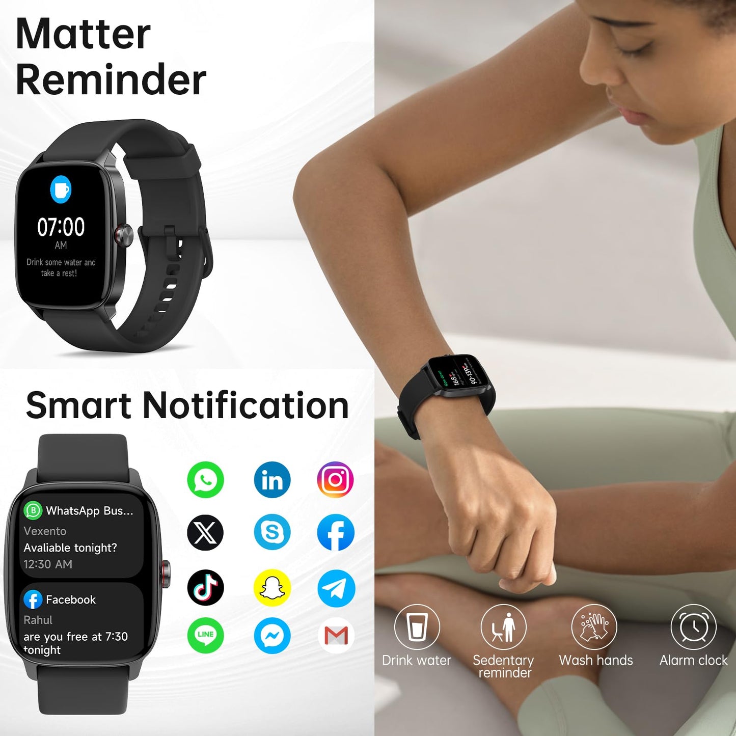 Smart Watch for Men Women, Bluetooth Call Smartwatch with AI Voice, 1.85" HD DIY Dial Fitness Watch, Heart Rate/SpO2/Steps/Sleep Monitor, 100+ Sports Modes, IP68 Waterproof Watch for Android iOS 🍁 All In One Marketplace Canada