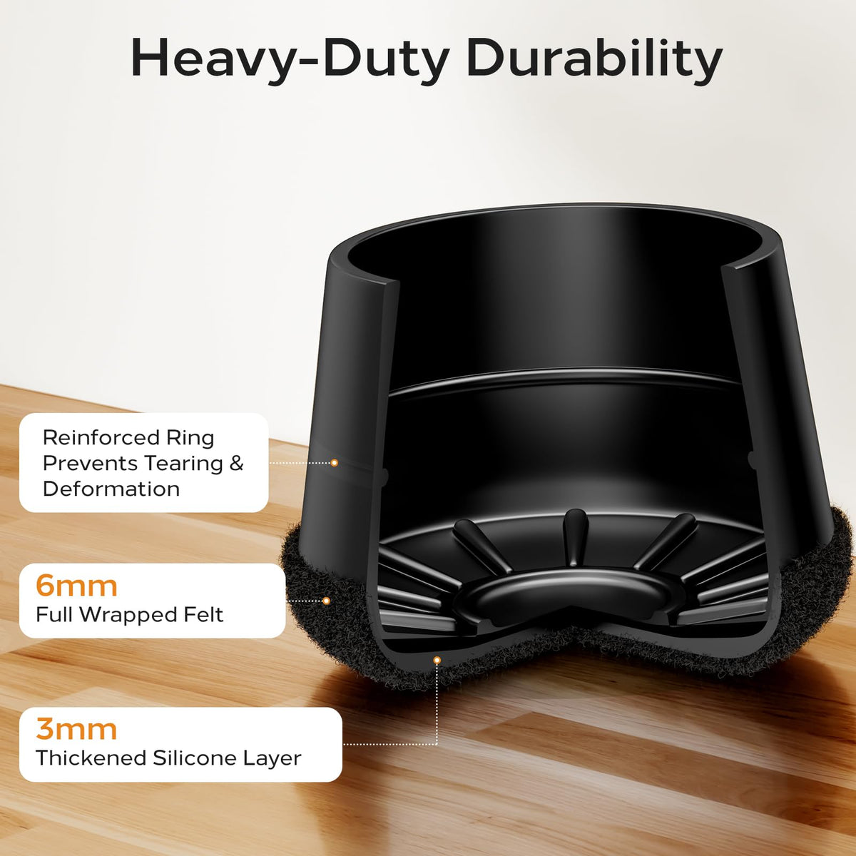 Meldel Silicone Chair Leg Floor Protectors Extra Small 24PCS - Furniture Felt Silicone Integrated Chair Foot Covers/Dark-Black/Rubber - Protect Floors from Scratches,Reduce Noise 🍁 All In One Marketplace Canada