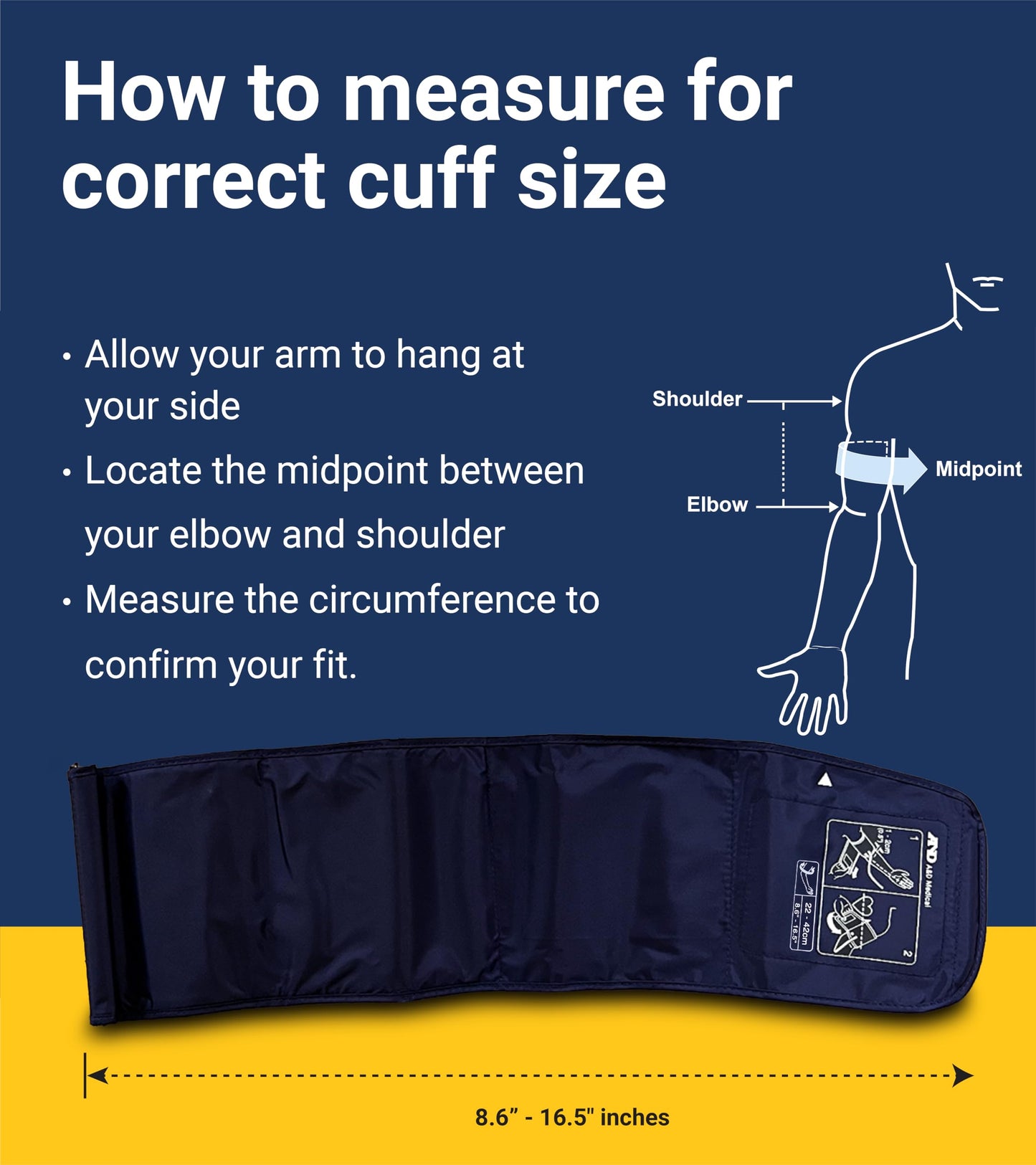 A&D Medical Blood Pressure Monitor for Home Use - UA-651CN - Upper Arm Precise BP Machine - Wide Range Cuff (8.6–16.5” / 22-42 cm) Easy To Use, One Click Operation, Adults, AA Batteries, 1-User 🍁 All In One Marketplace Canada