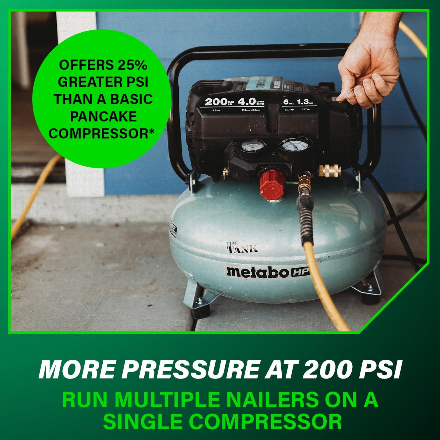 Metabo HPT Air Compressor, THE Tank, Portable Pancake Air Compressor 200 PSI, 6 Gallon Tank, Versatile for Use with Framing, Siding, Finish, Brad or Roofing Nailers, EC914S 🍁 All In One Marketplace Canada