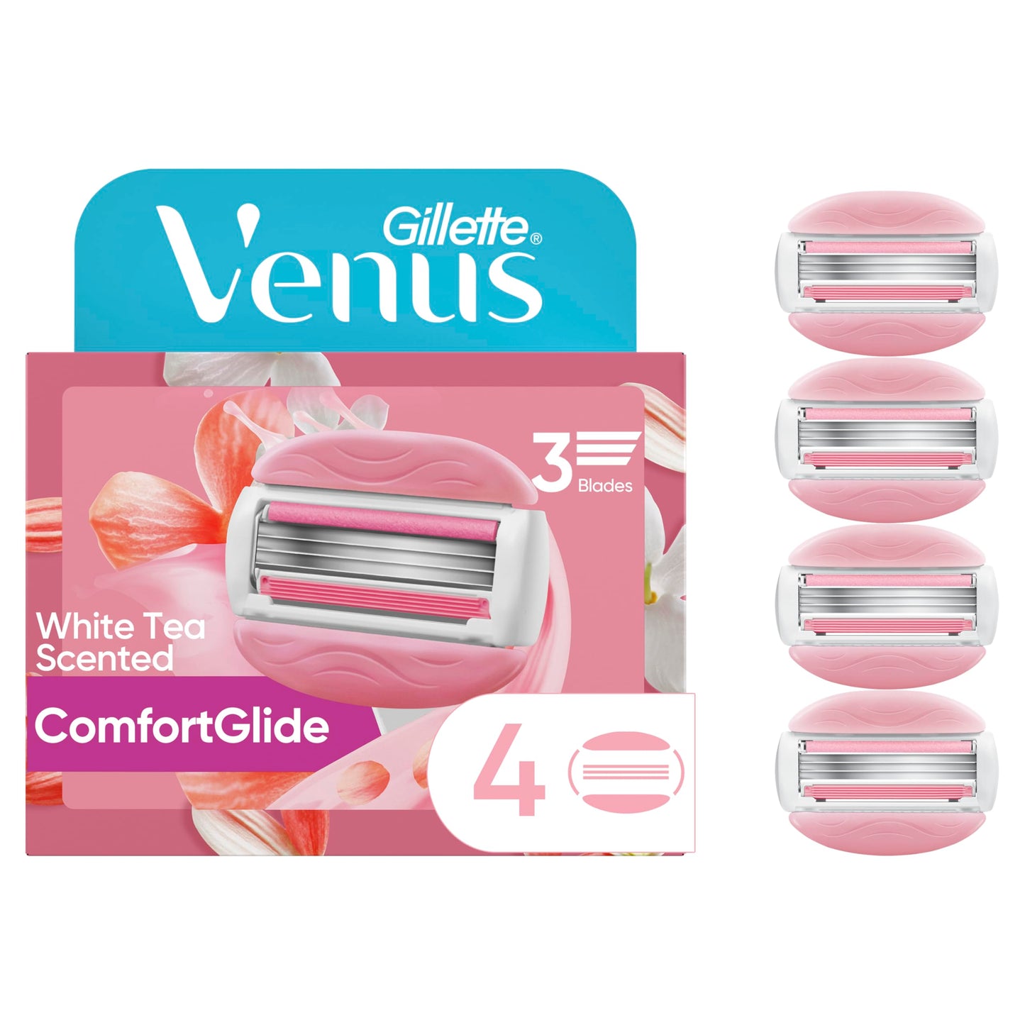 Venus ComfortGlide White Tea Women's Razor Blades, 4 Razor Blade Refills 🍁 All In One Marketplace Canada
