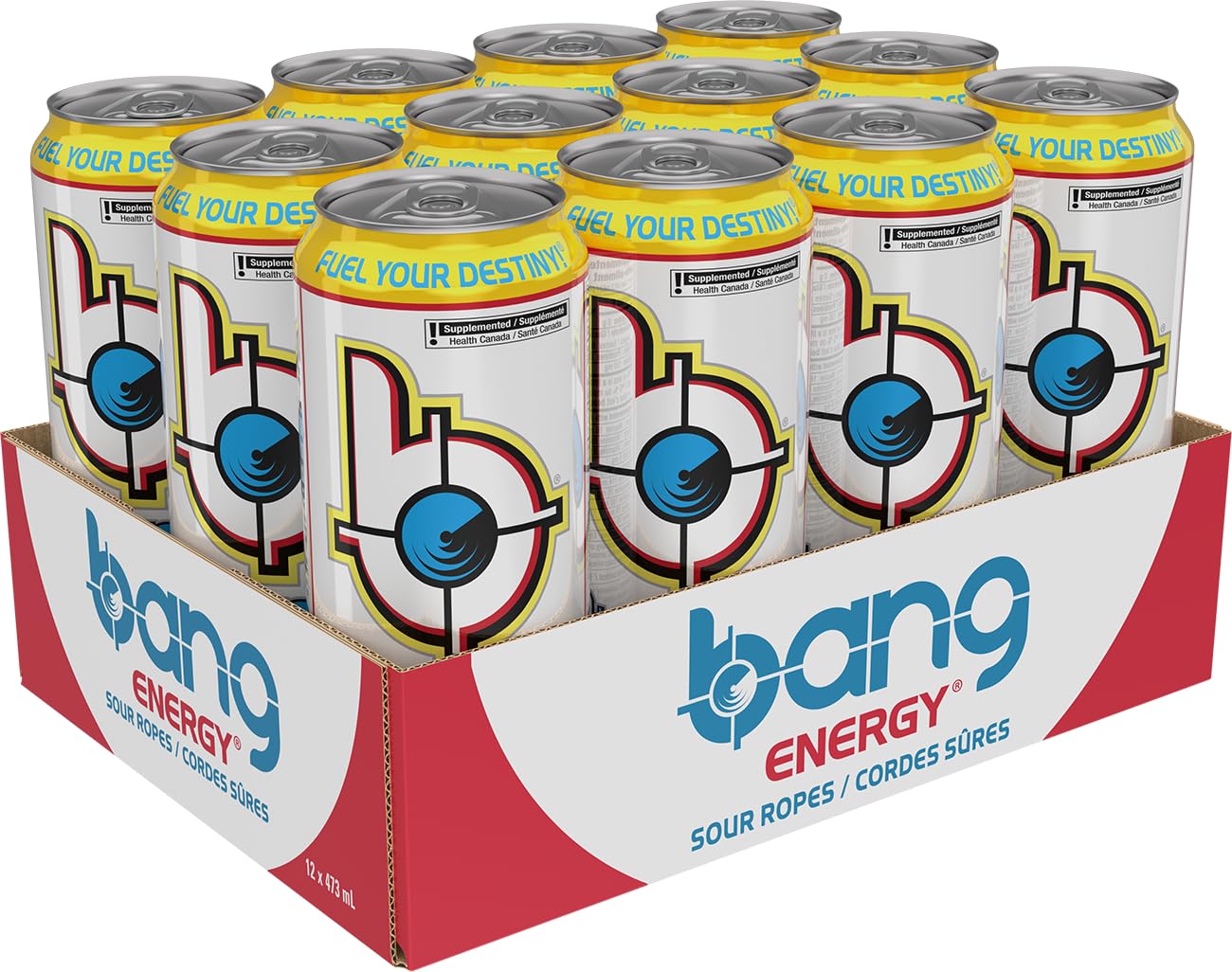 Bang Energy, Sour Ropes, 473mL (12 Pack) - Zero Sugar, Zero Calorie Energy Drink 🍁 All In One Marketplace Canada