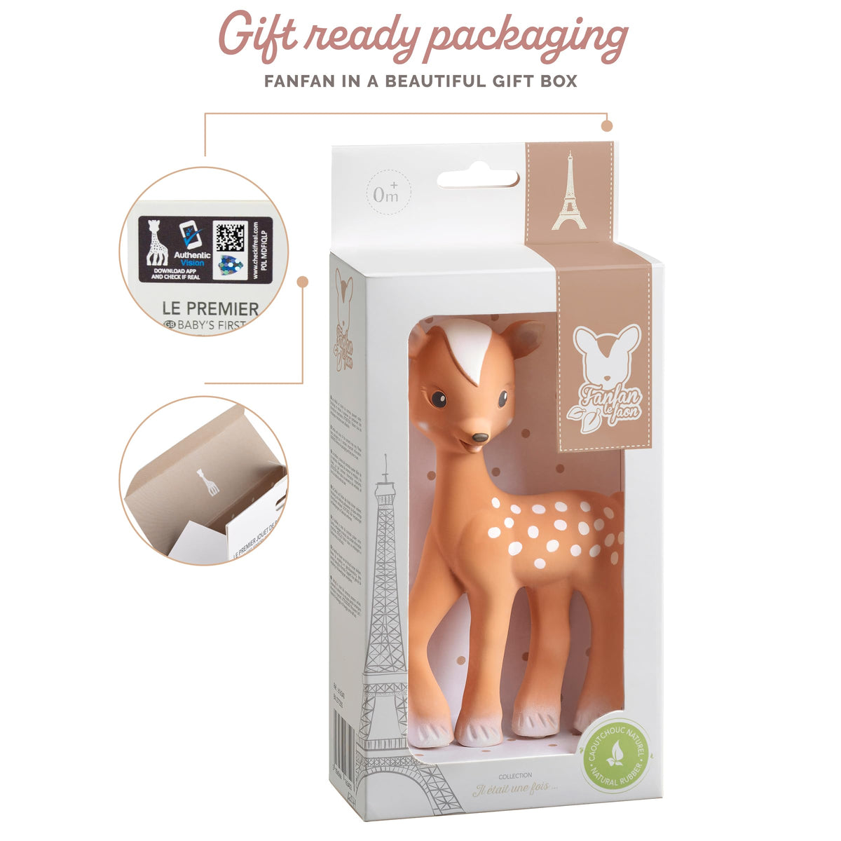 Fanfan The Fawn - Sophie la girafe's New Friend - Soft Natural Rubber - BPA-Free Teething Toy for Babies from Birth 🍁 All In One Marketplace Canada