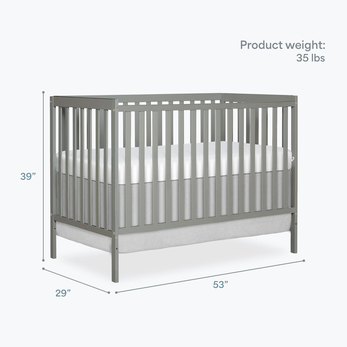 Dream On Me Synergy 5-in-1 Convertible Crib in Cool Grey, Greenguard Gold Certified, BSA Certified, 3 Mattress Height Settings, Classic Nursery Furniture 🍁 All In One Marketplace Canada