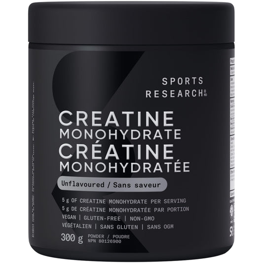 Sports Research® Creatine Monohydrate - Pure Micronized Creatine Monohydrate Powder - Improves strength, power, and performance for Women and Men | Non-GMO 60 Servings 🍁 All In One Marketplace Canada
