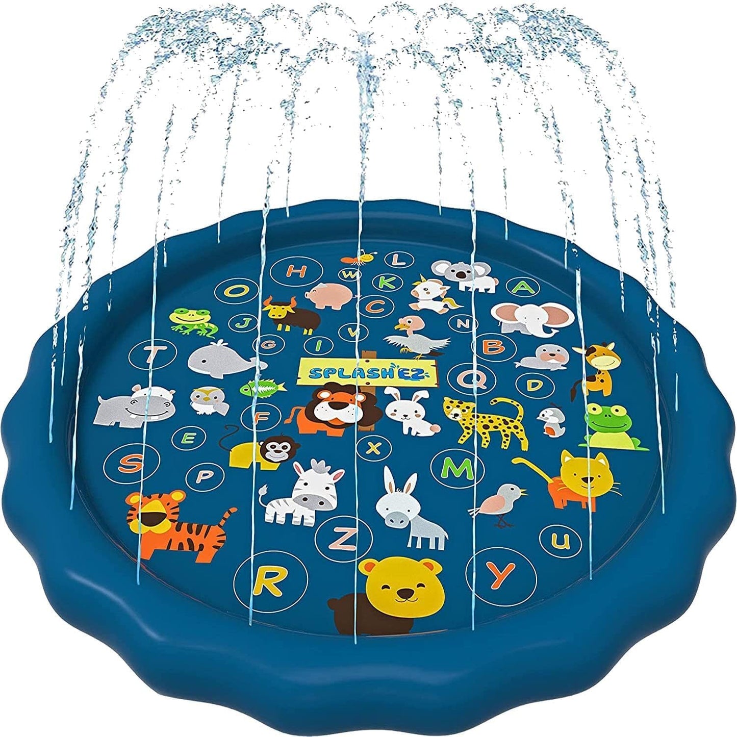 SplashEZ 3-in-1 Splash Pad, Sprinkler for Kids, and Wading Pool for Learning – Children’s Sprinkler Pool, 60’’ Inflatable Water Toys – “from A to Z” Outdoor Swimming Pool for Babies and Toddlers 🍁 All In One Marketplace Canada