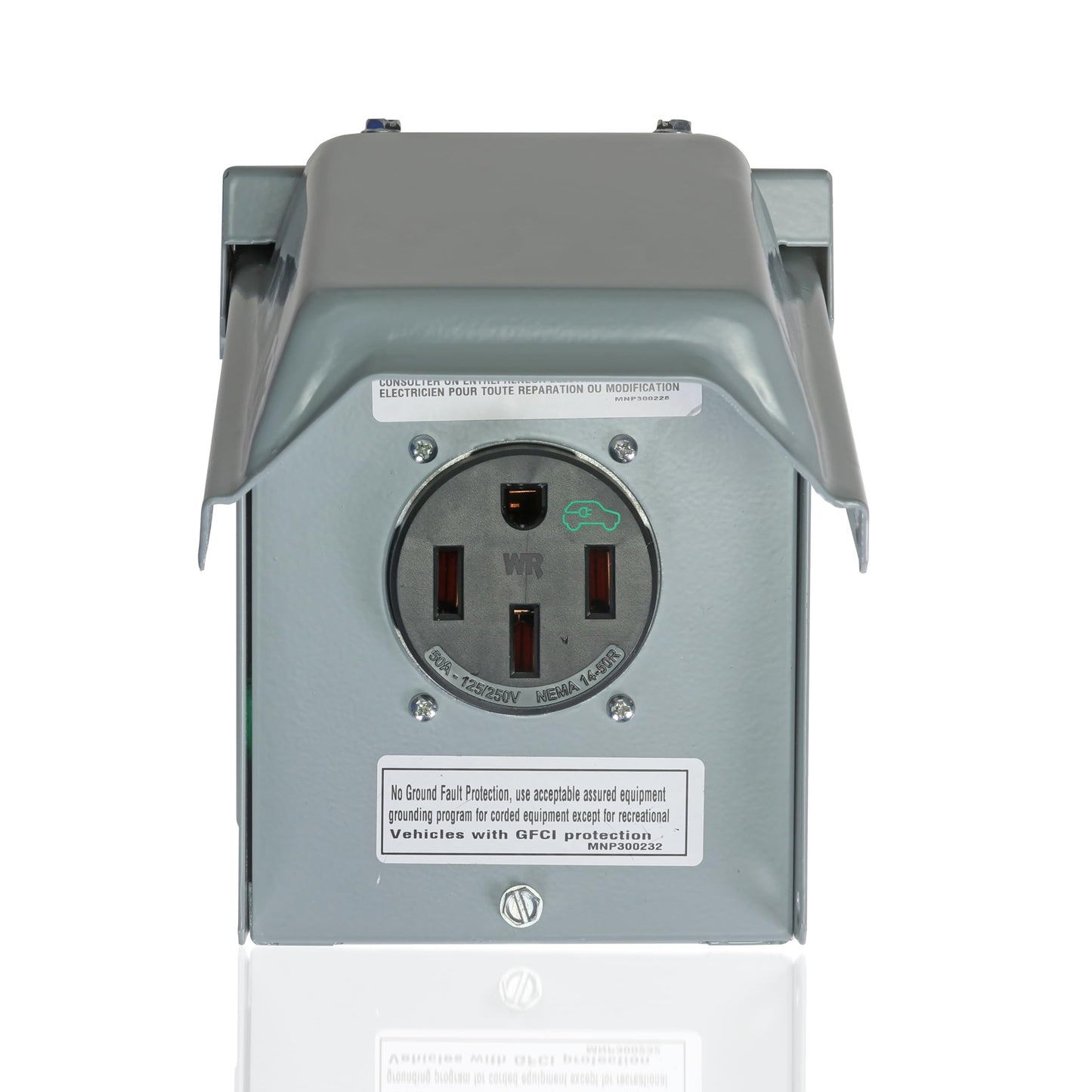 Leviton 50A Outdoor EV Charging Outlet with Metal Weather-Resistant Cover, Surface Mount, EVCVM-050, Gray 🍁 All In One Marketplace Canada