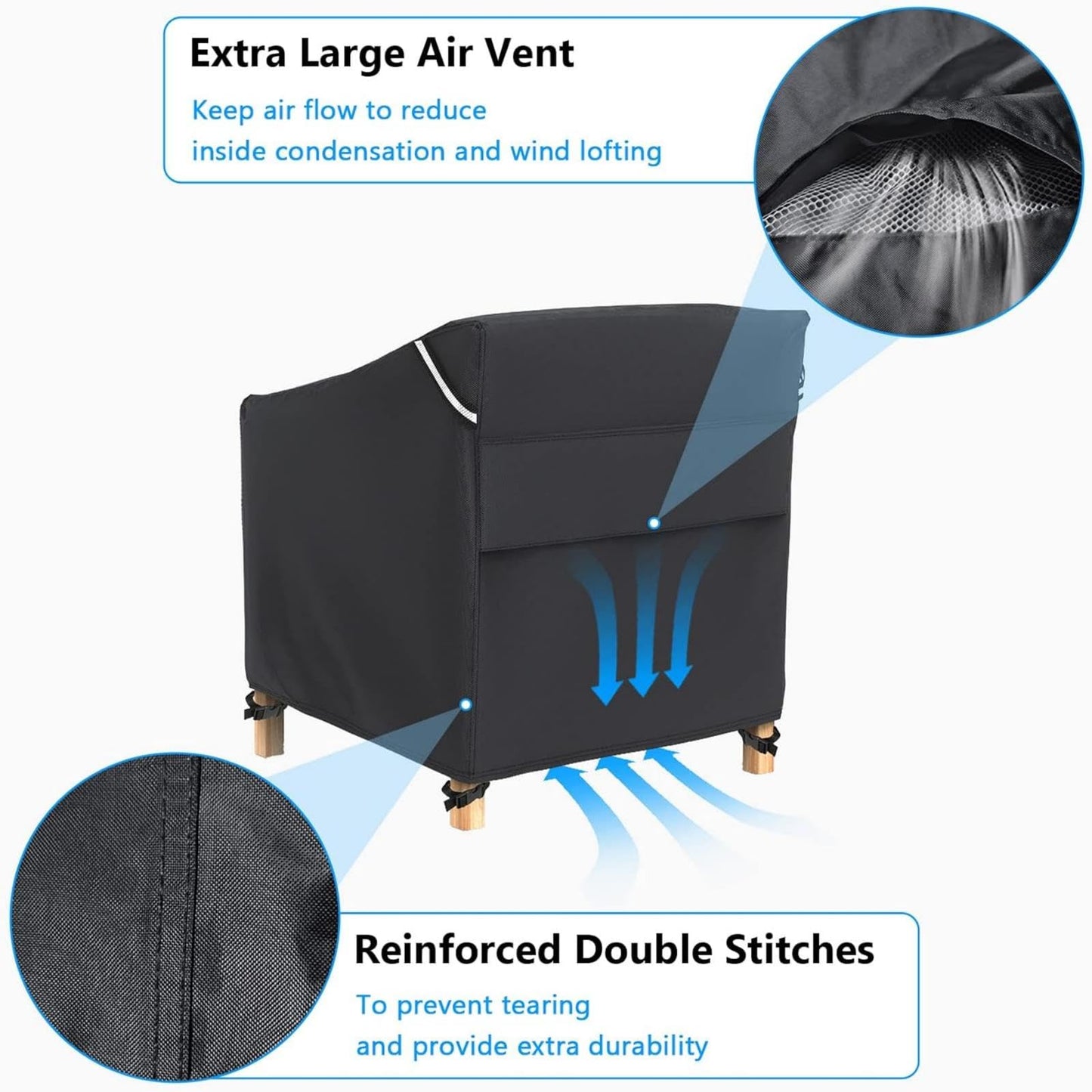 Gasadar Patio Chair Cover-2 Pack, Heavy Duty Waterproof UV Resistant Anti-Fading Chair Covers for Lawn Outdoor Furniture Chairs,33"W x 34"D x 31.1"H 🍁 All In One Marketplace Canada
