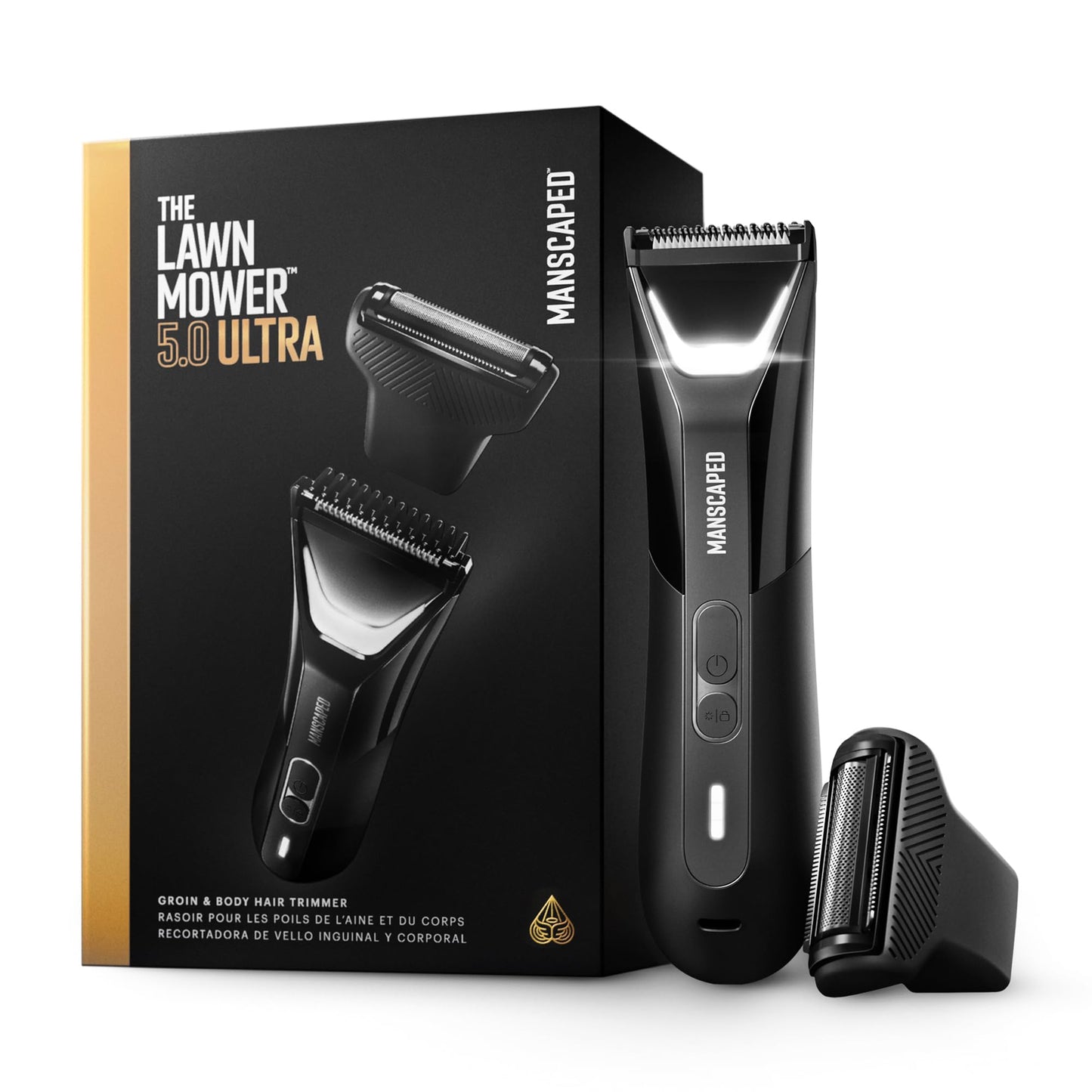 MANSCAPED® The Lawn Mower® 5.0 ULTRA Groin & Body Hair Trimmer – Dual-Head SkinSafe® Trimmer & Foil Blades, Waterproof Wet/Dry Groomer, USB-C Rechargeable with Travel Case, Men’s Ball Shaver, Black 🍁 All In One Marketplace Canada