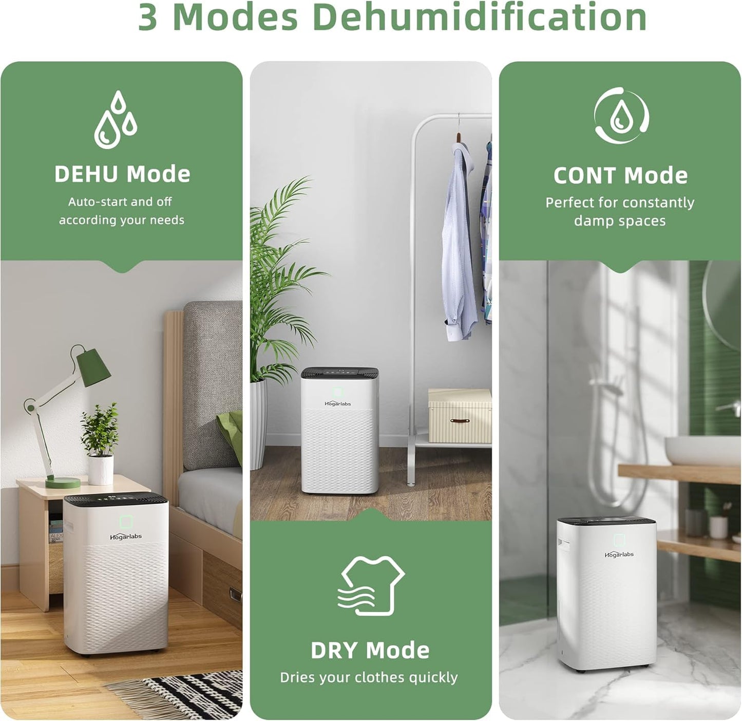 HOGARLABS 34 Pint Smart Dehumidifiers for Home and Basements, with 3 Working Modes, Overflow Protection, and Auto Shut off Restart. Ultra Silent Dehumidifier with Drain Hose and Digital Control Panel. 🍁 All In One Marketplace Canada